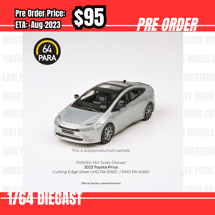 PO-$95 * PARA64 * 1:64 2023 Toyota Prius Cutting Edge Silver RHD [OD28/06]