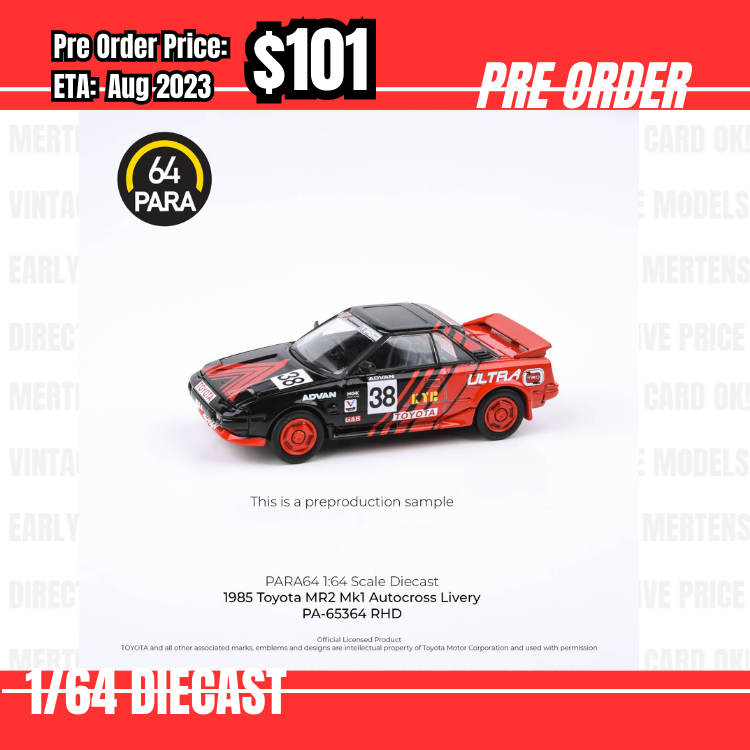 PO-$101 * PARA64 * 1:64 1985 Toyota MR2 MK1  Autocross Livery [OD28/06]