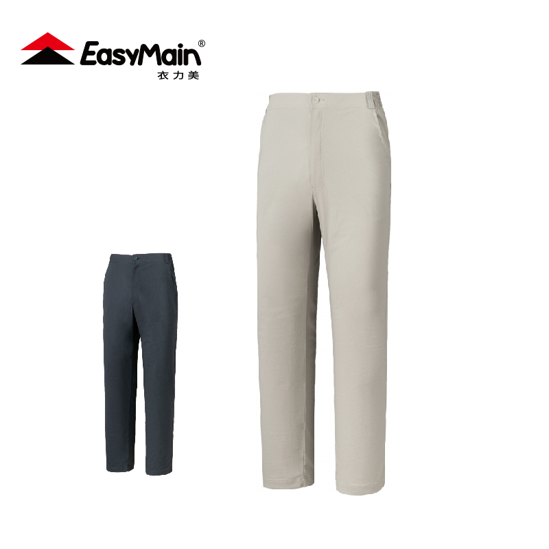 EasyMain 衣力美 RE23041 男彈性快乾細格長褲 排汗/透氣/快乾/布性挺整 21EMR23041