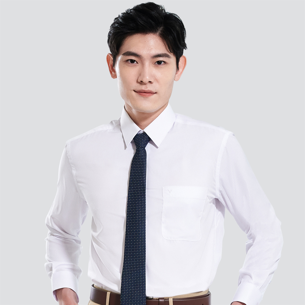 仿天絲條紋長袖襯衫-三色