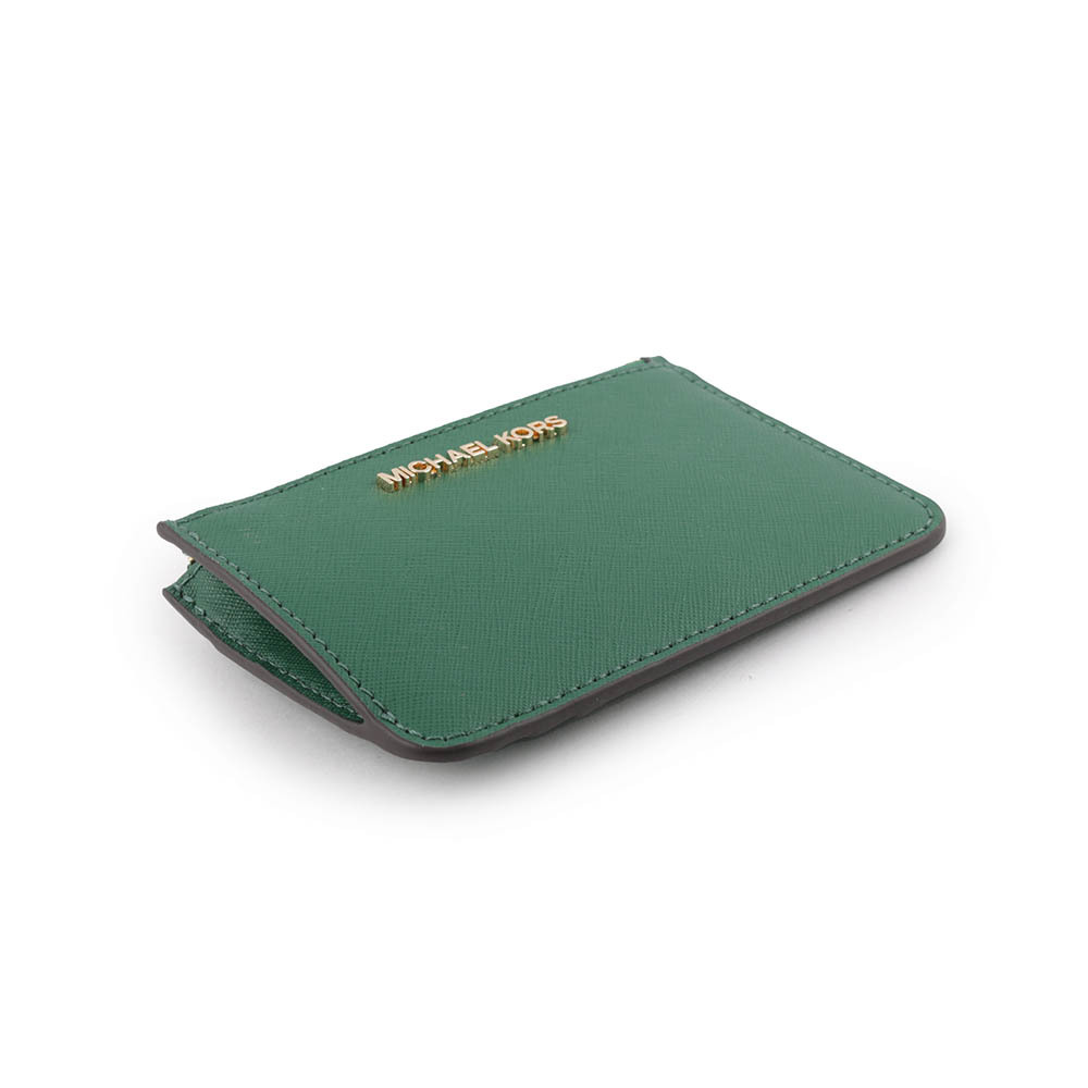 【Michael Kors 】素面皮革零錢包/卡夾/鑰匙包(寶石綠) 35F7GTVU1L JEWEL GRE