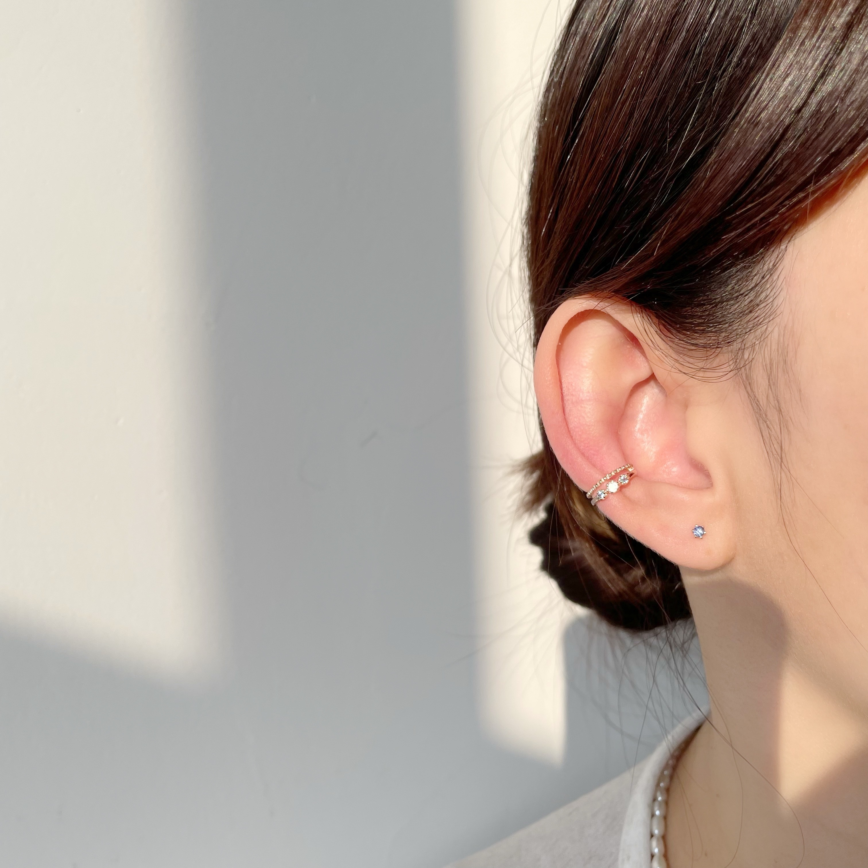 mini六爪月光雙層耳骨夾