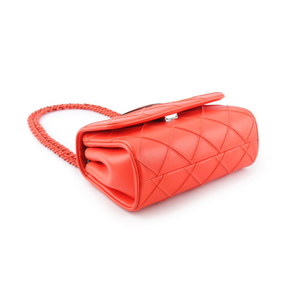 【TORY BURCH】Fleming 縫線翻蓋小款二用包(紅莓色) 152976 600