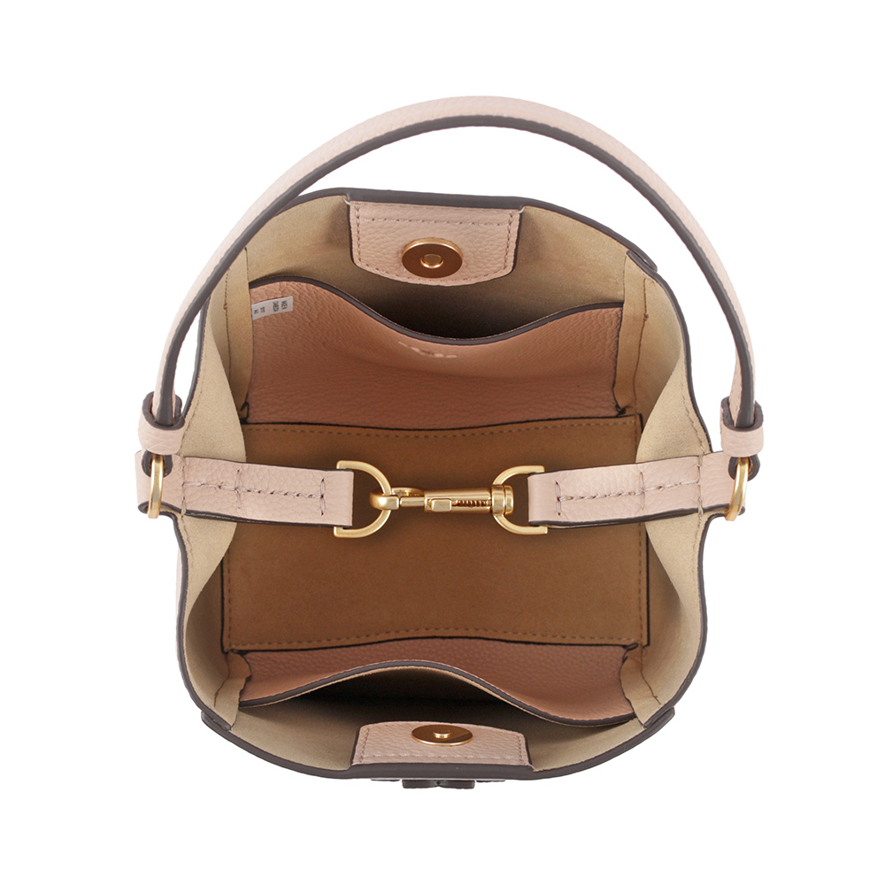 【TORY BURCH】McGRAW 荔枝皮革小型水桶包(沙色) 74956 927