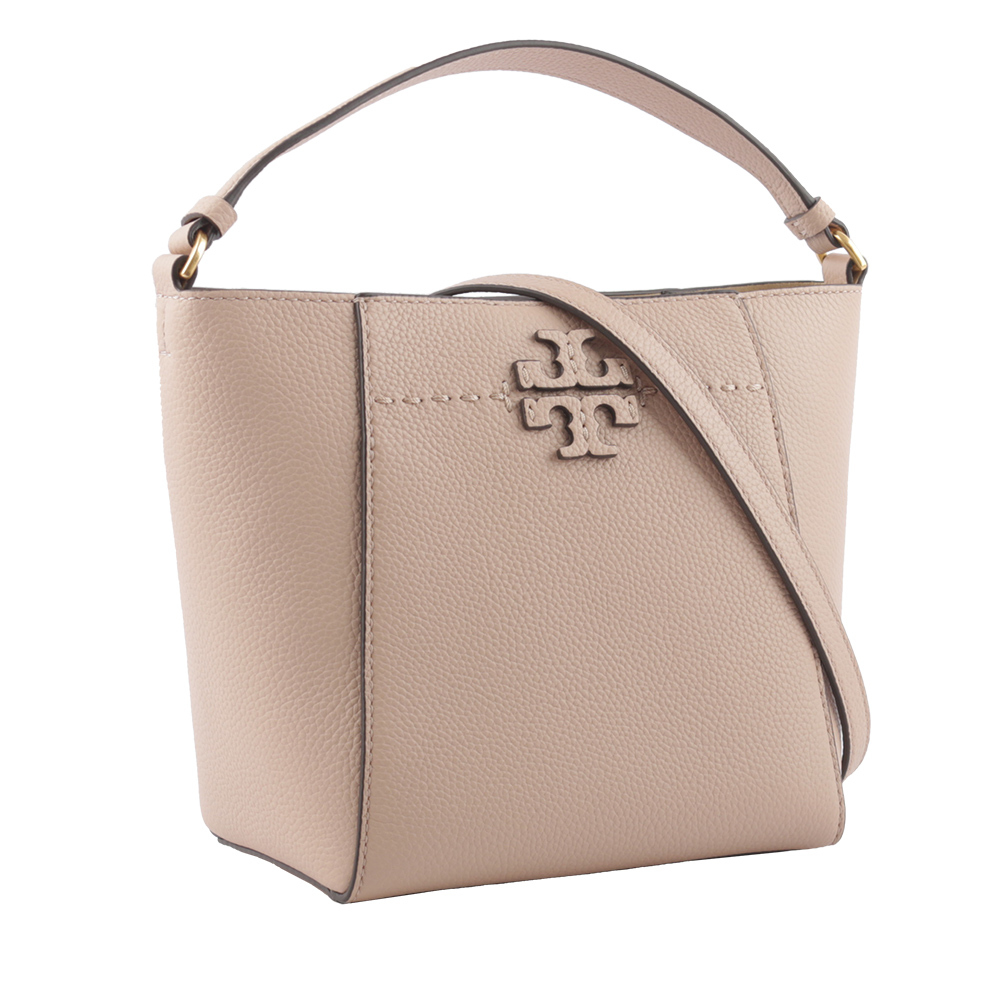 【TORY BURCH】McGRAW 荔枝皮革小型水桶包(沙色) 74956 927