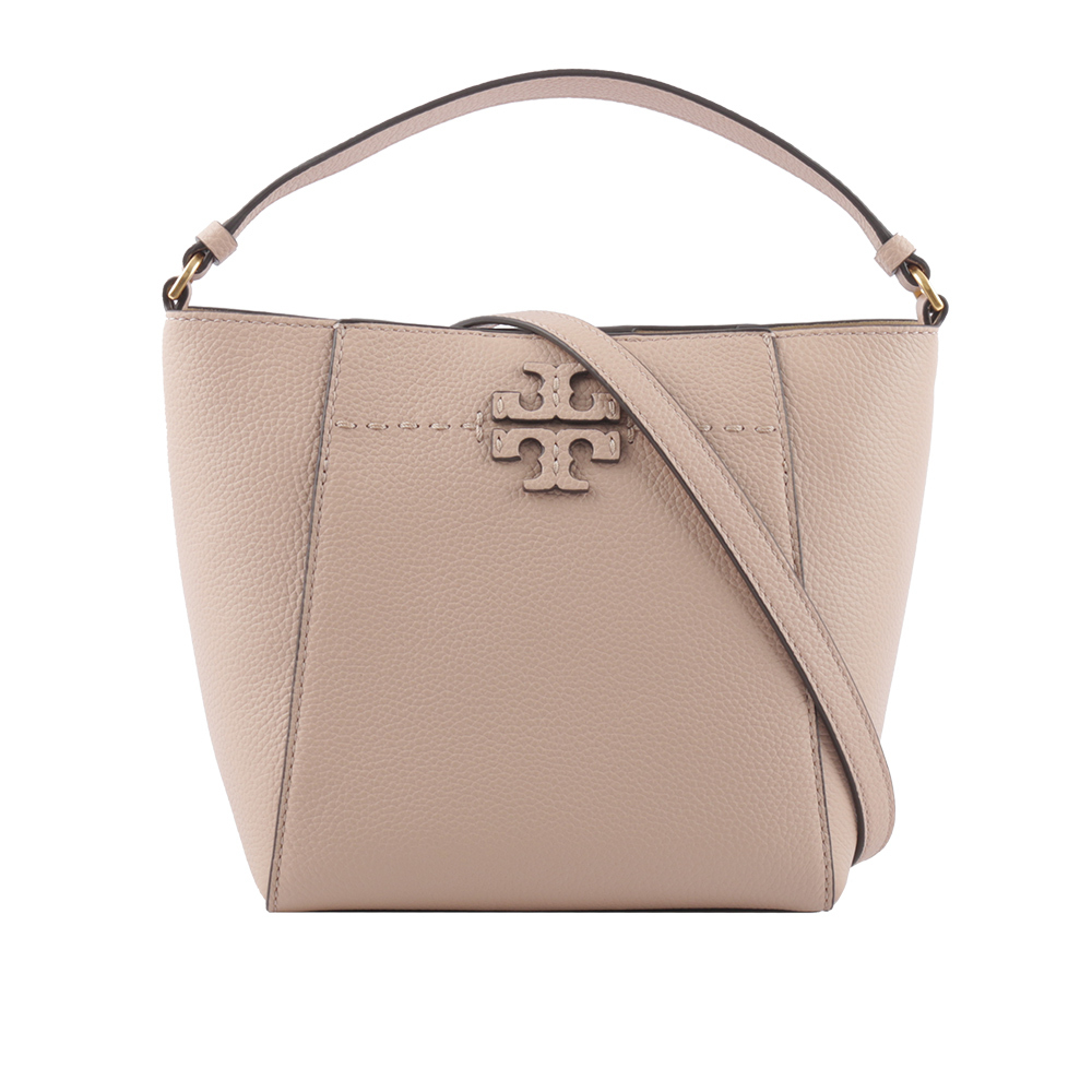 【TORY BURCH】McGRAW 荔枝皮革小型水桶包(沙色) 74956 927