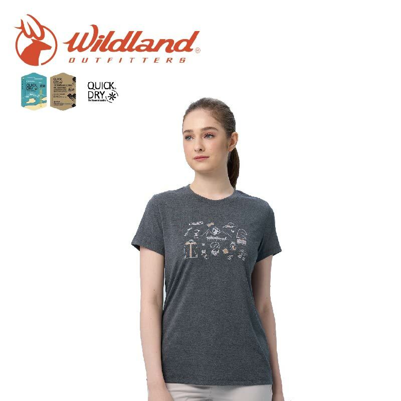 Wildland荒野休閒 女山野古徑機能排汗T恤 日常/戶外休閒/旅遊/露營 10W11623