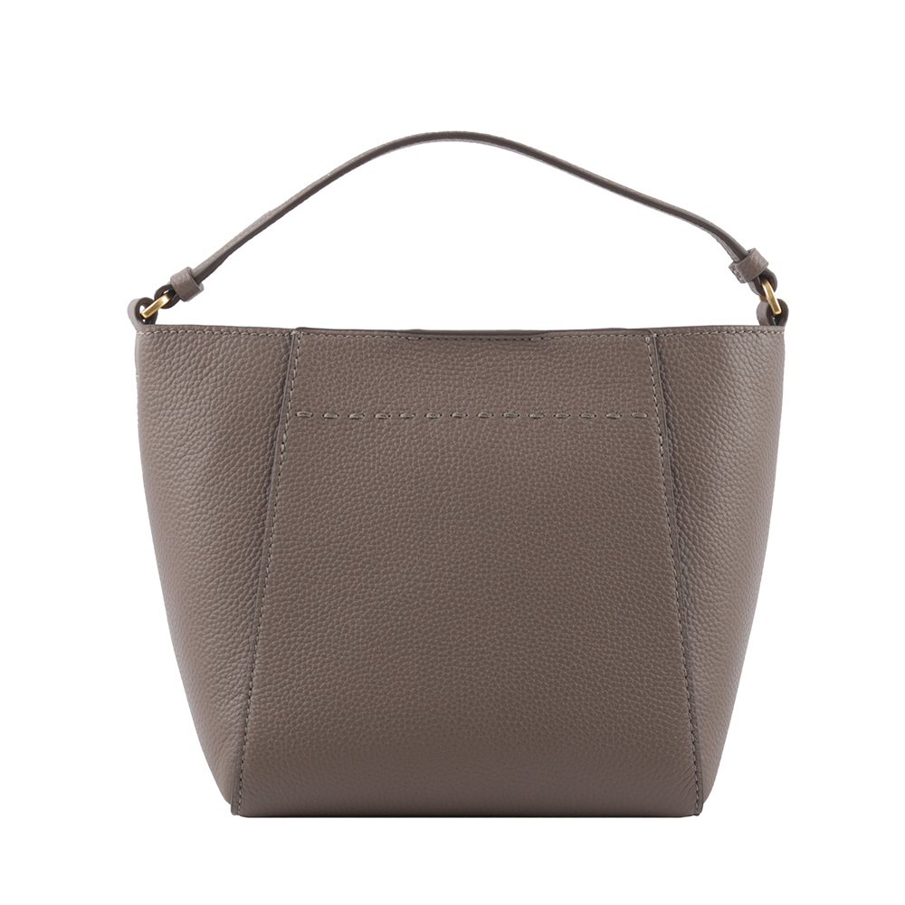 【TORY BURCH】McGRAW 荔枝皮革小型水桶包(象灰色) 74956 963