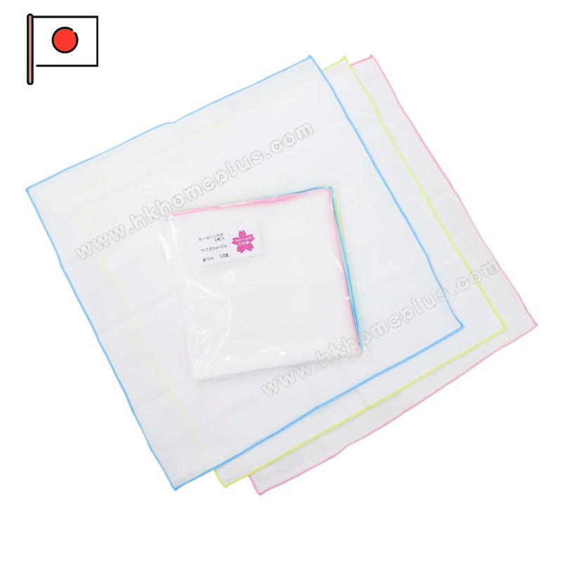 6條裝 日本製 嬰兒白色紗巾 4010006