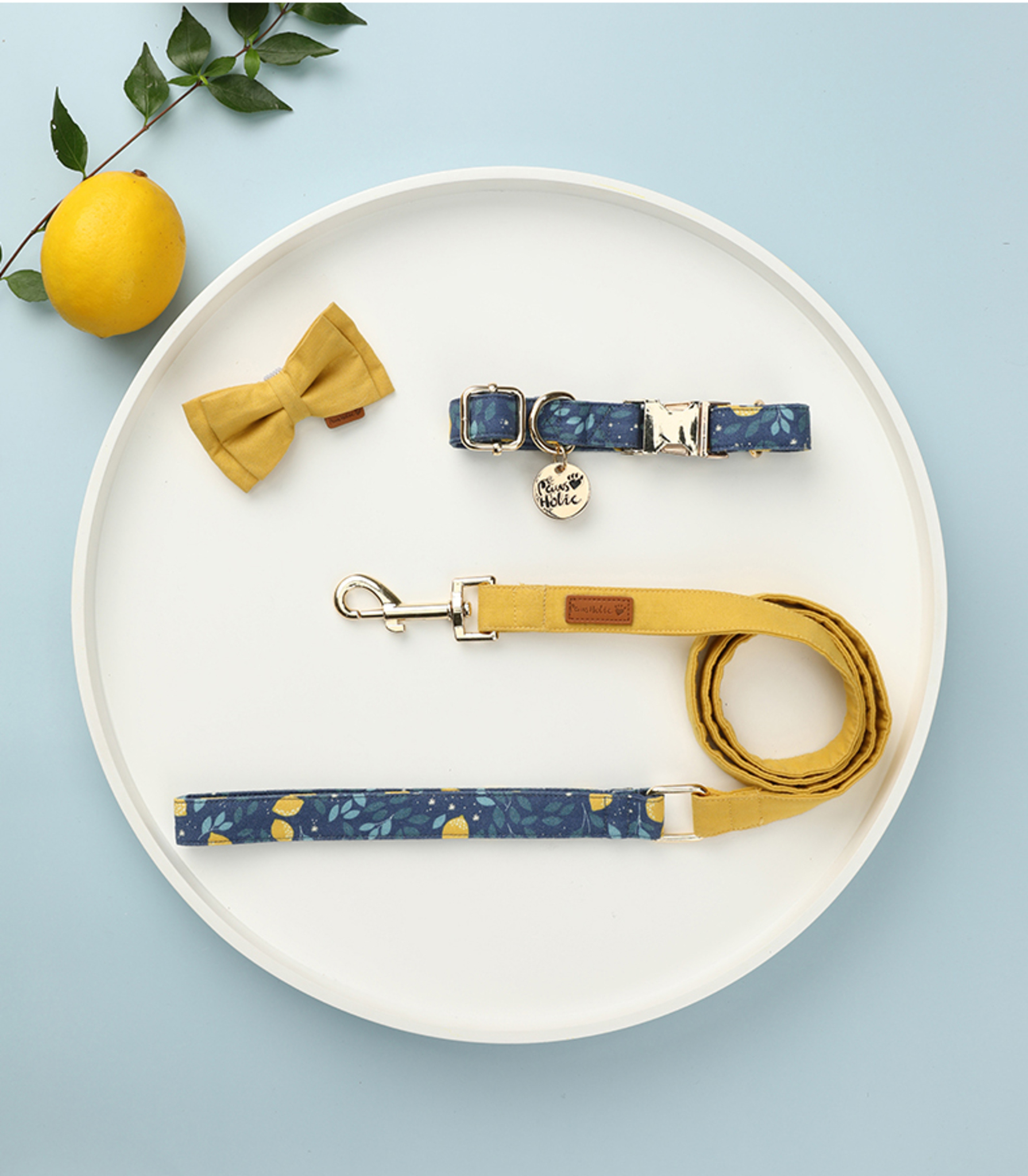 PawsHolic Lemon Tree Cotton Collar (S/M)
