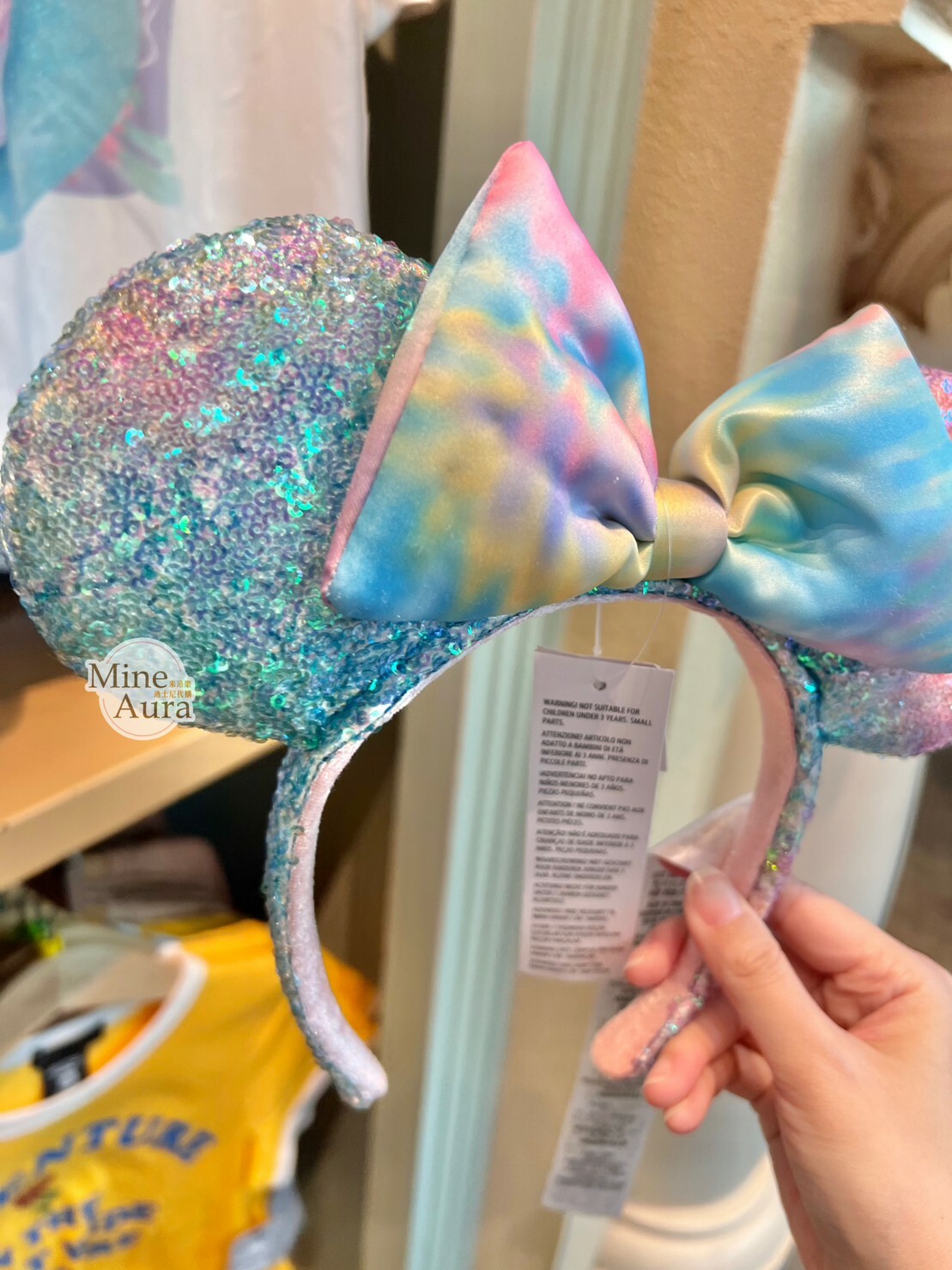 米妮 Minnie 蝴蝶結 渲染漸層 亮片 米奇頭造型 髮圈 髮箍 -香港迪士尼樂園