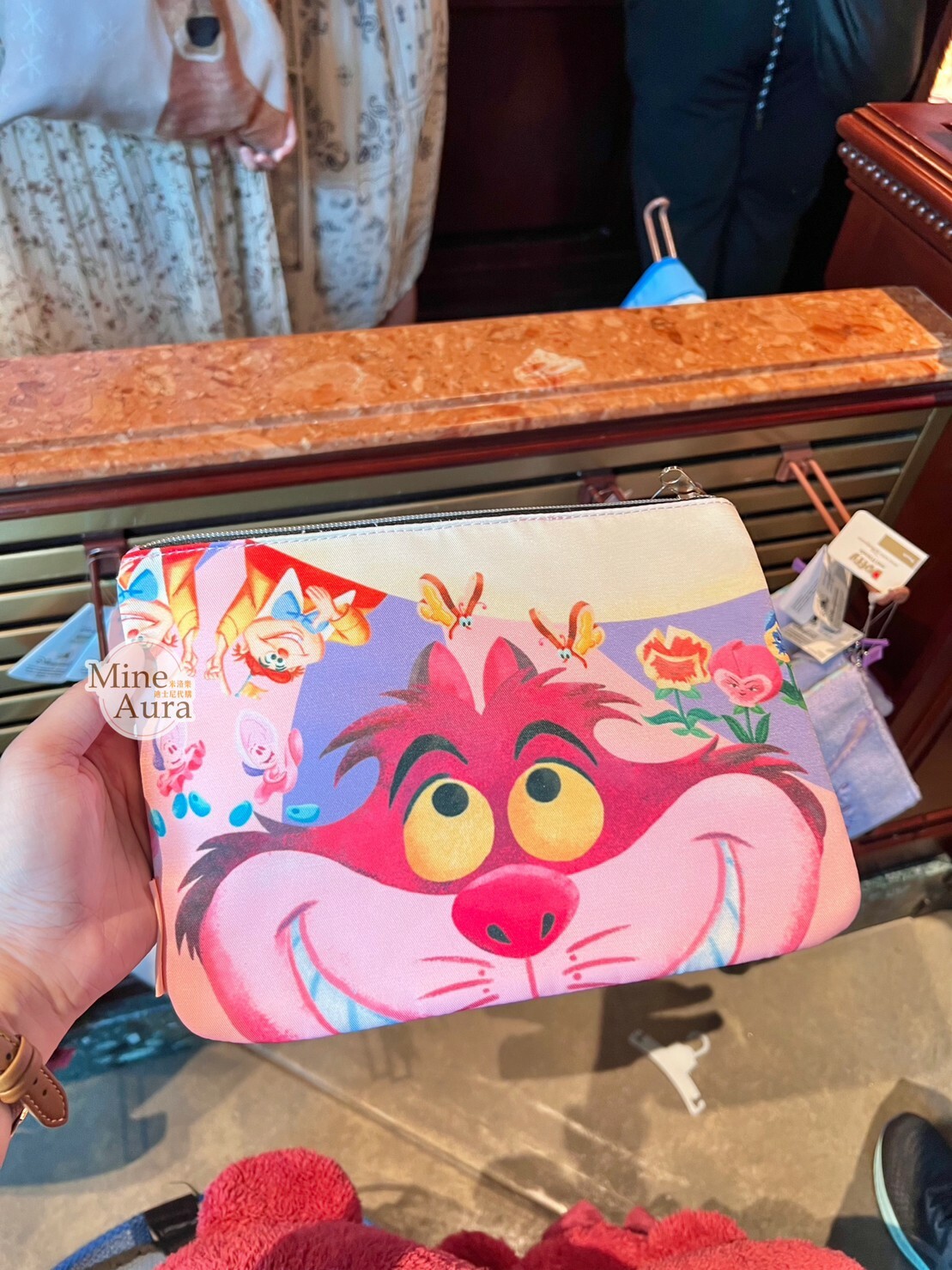 愛麗絲 Alice 柴郡貓 The Cheshire Cat 妙妙貓 雙面圖案 收納包 化妝包 愛麗絲夢遊仙境 Alice in Wonderland -香港迪士尼樂園