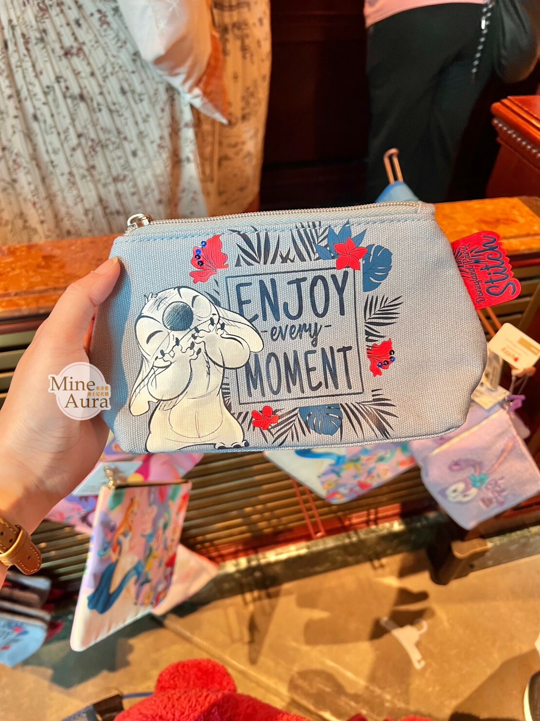 史迪奇 Stitch 扶桑花圖案 收納包 化妝包 星際寶貝 Lilo & Stitch -香港迪士尼樂園