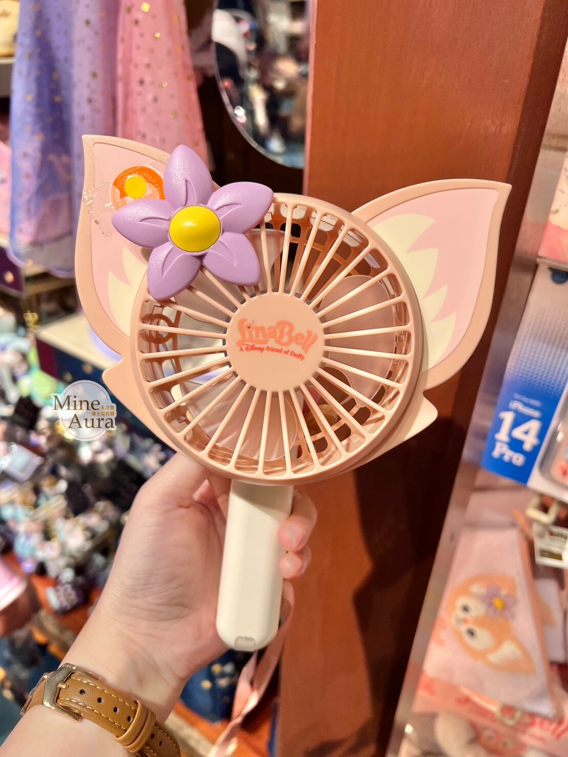 (現貨) 玲娜貝兒 Lina bell 大頭 造型 隨身 掛脖 風扇 -香港迪士尼樂園