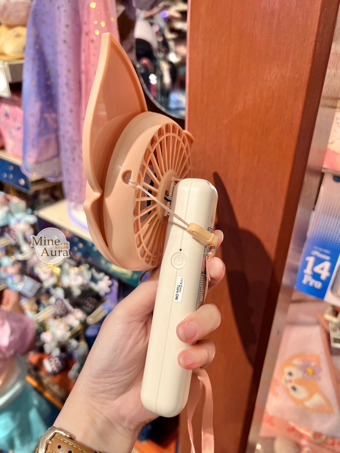 (現貨) 玲娜貝兒 Lina bell 大頭 造型 隨身 掛脖 風扇 -香港迪士尼樂園