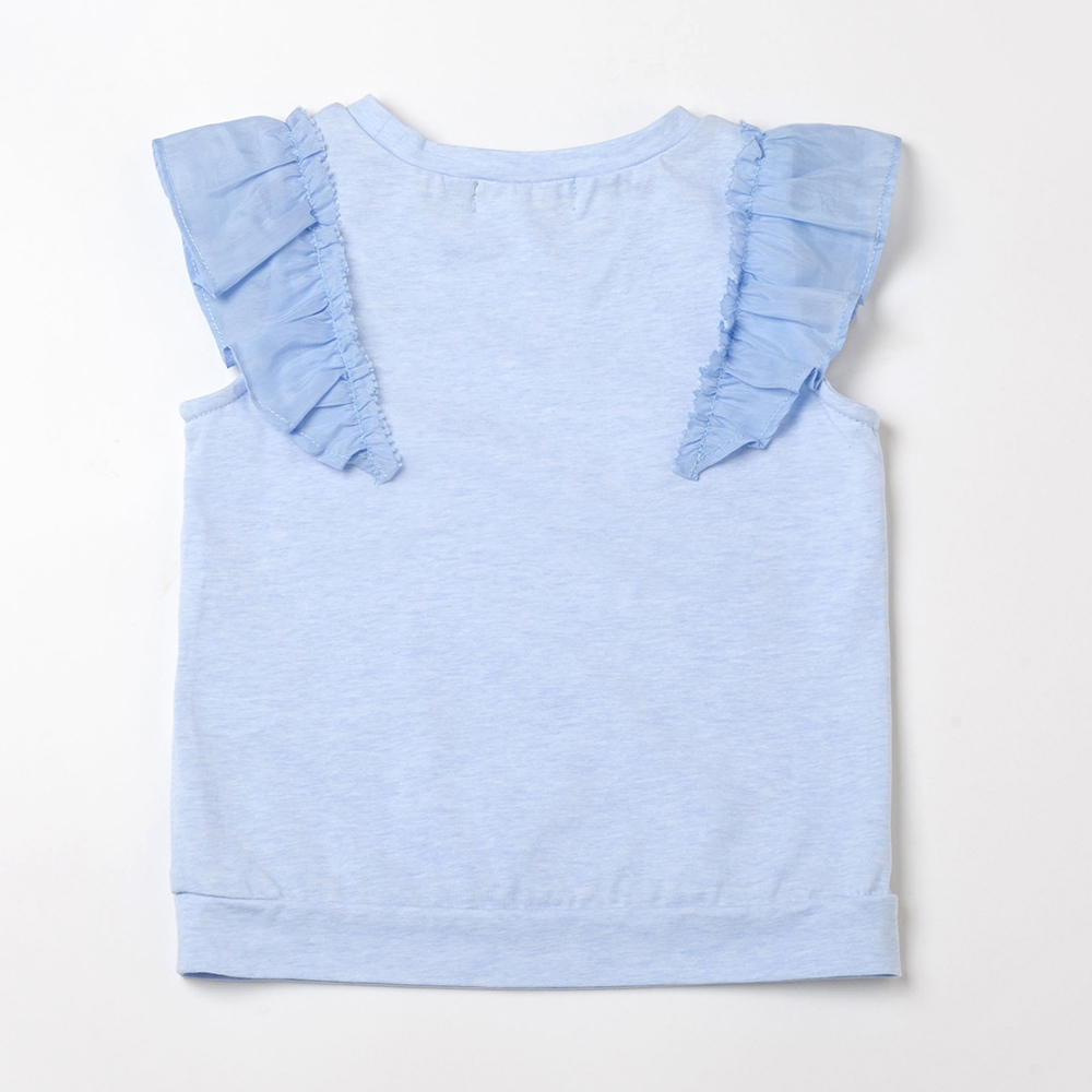 PIPPY荷葉邊無袖棉質上衣 水