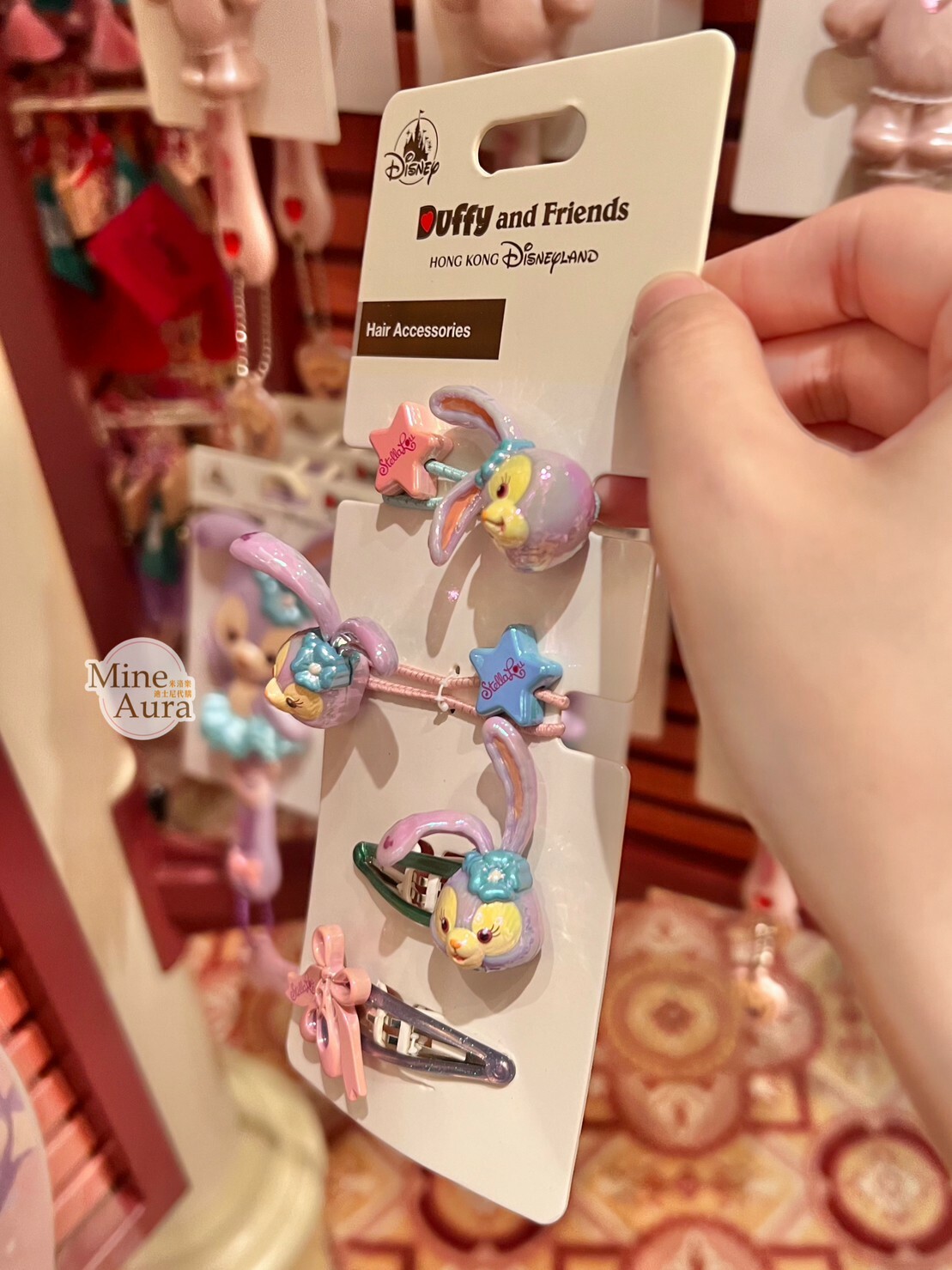 史黛拉露 星黛露 StellaLou 立體大頭造型 髮飾組 髮夾 髮束 -香港迪士尼樂園