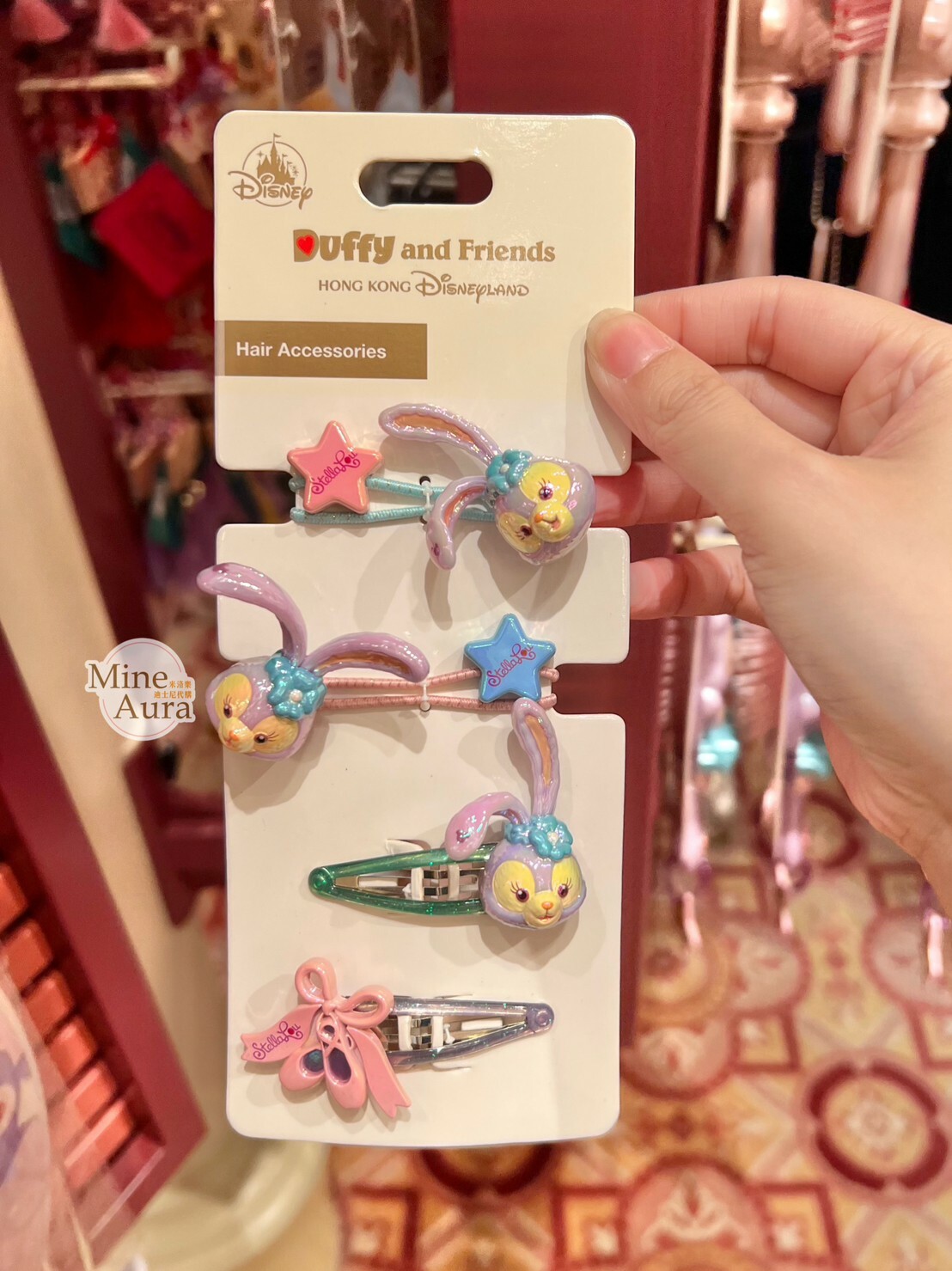 史黛拉露 星黛露 StellaLou 立體大頭造型 髮飾組 髮夾 髮束 -香港迪士尼樂園