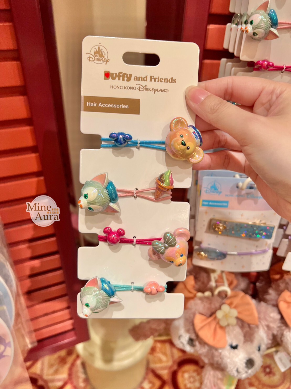 達菲 Duffy 立體大頭造型 髮飾組 髮夾 髮束 D&F達菲系列 -香港迪士尼樂園