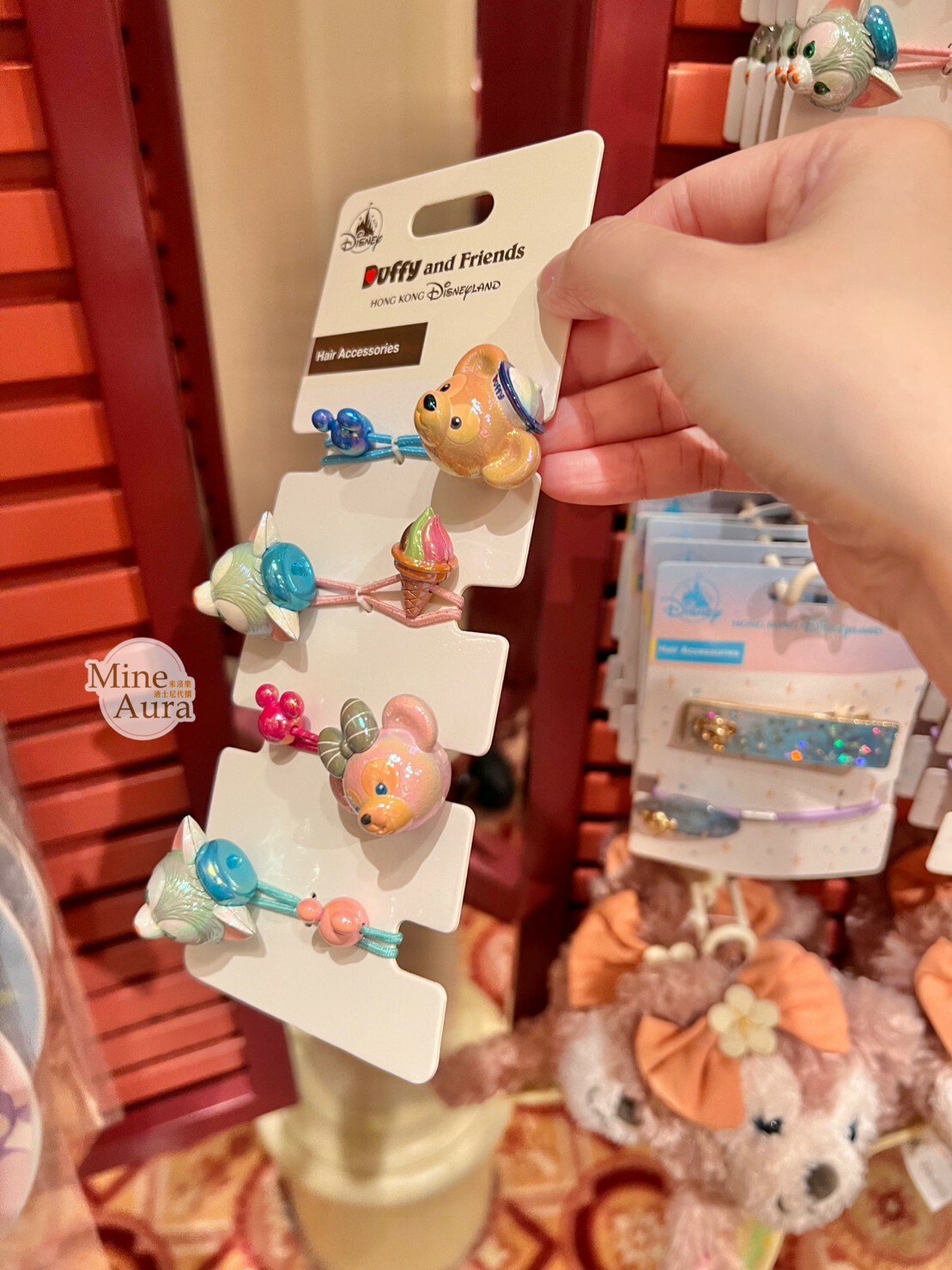 達菲 Duffy 立體大頭造型 髮飾組 髮夾 髮束 D&F達菲系列 -香港迪士尼樂園