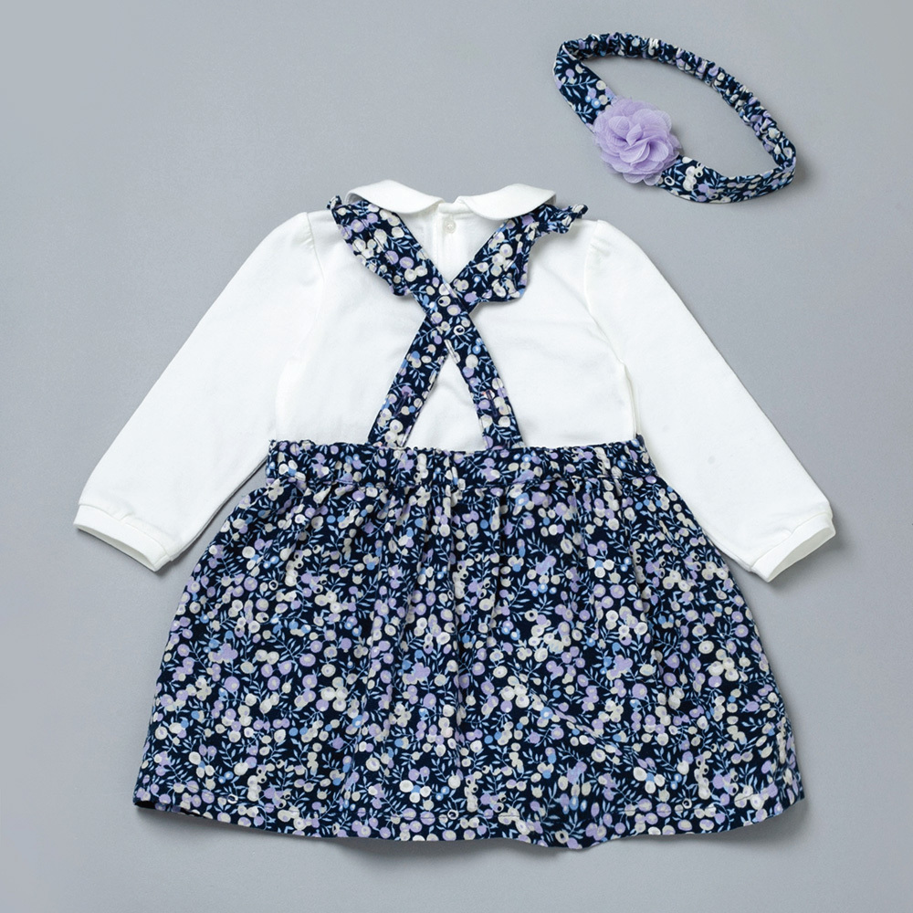 PIPPY 甜美碎花吊帶裙棉質3件組禮盒 紫