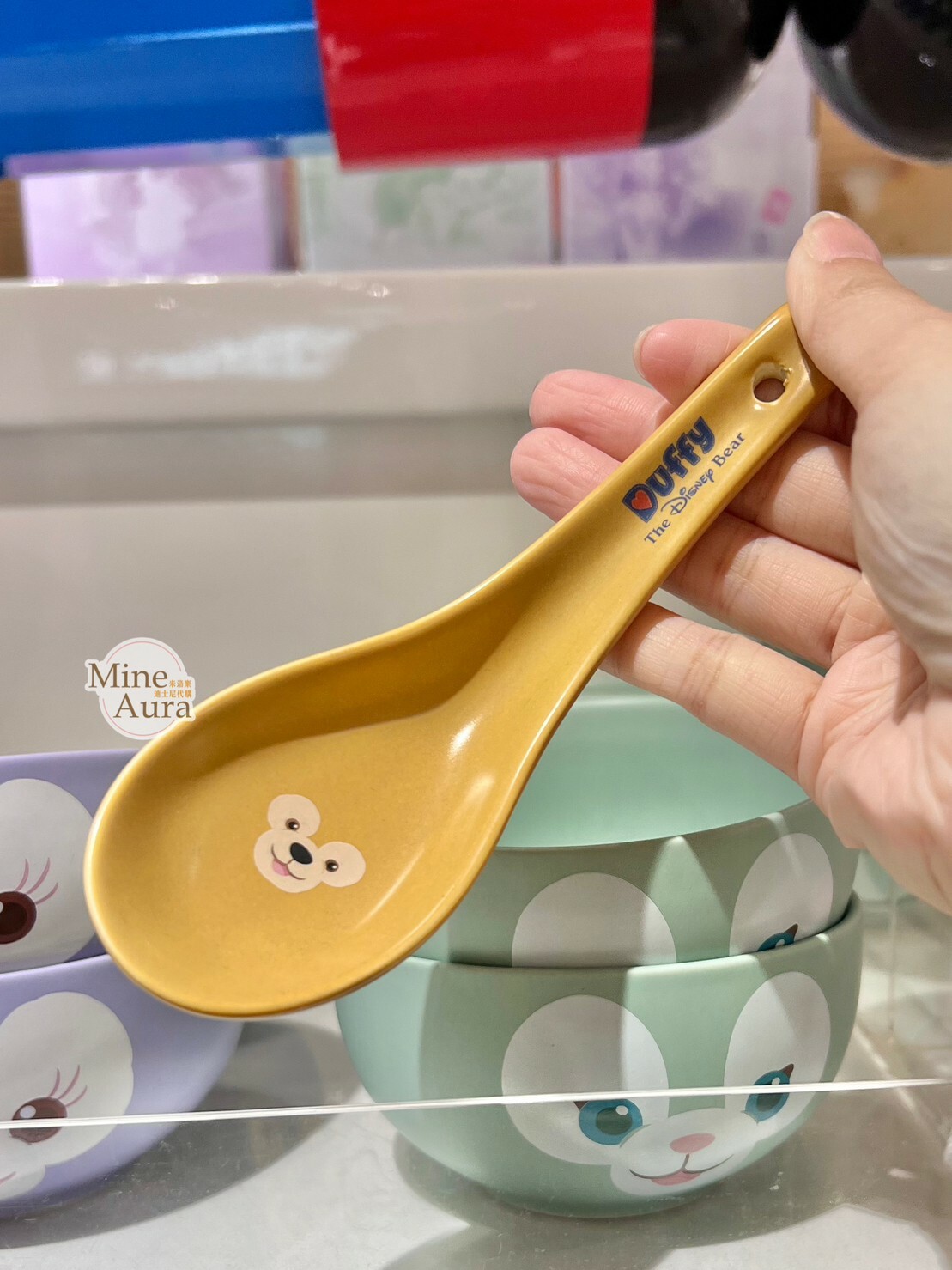 達菲 Duffy 大頭圖案 陶瓷 湯匙 餐具 -香港迪士尼樂園