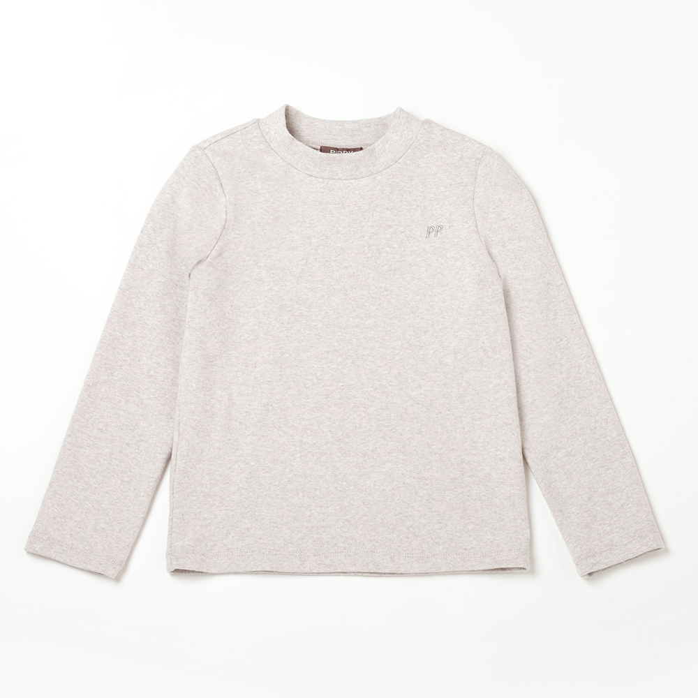 PIPPY百搭中性款彈性棉暖暖高領長袖上衣 米