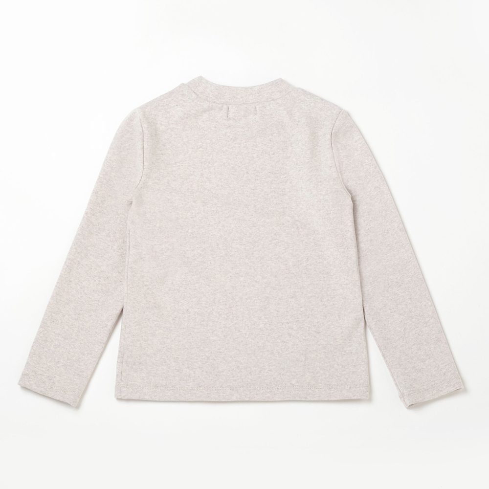 PIPPY百搭中性款彈性棉暖暖高領長袖上衣 米