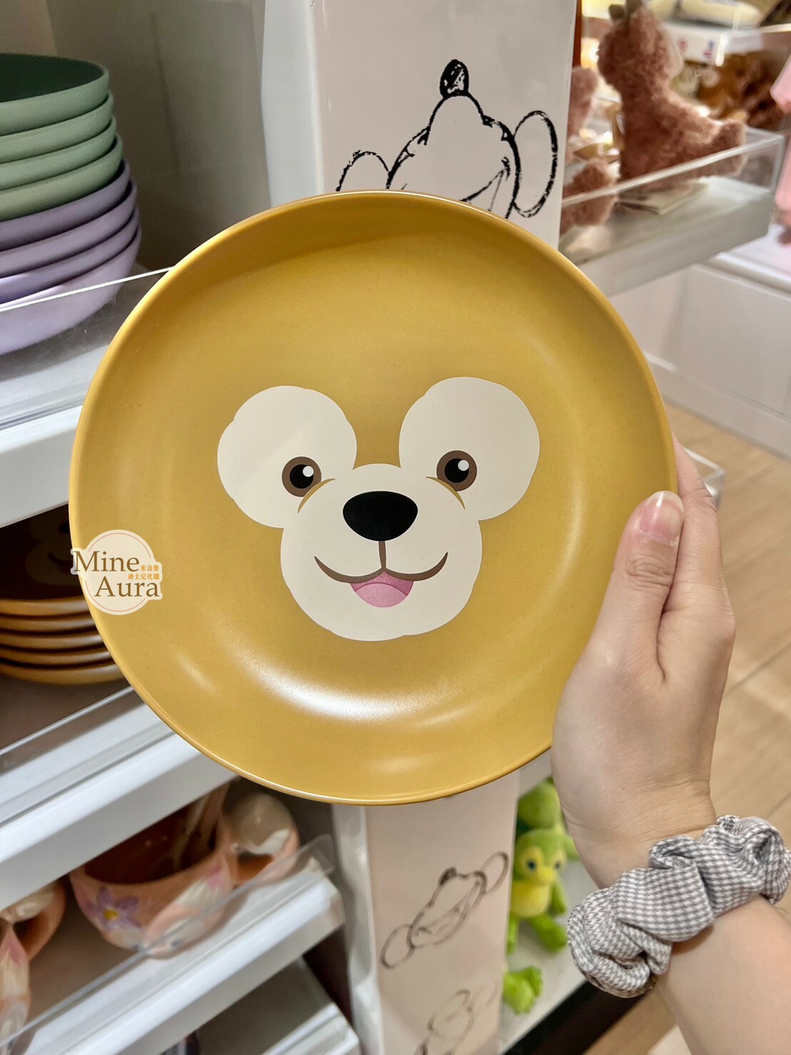 達菲 Duffy 大頭圖案 陶瓷 餐盤 -香港迪士尼樂園