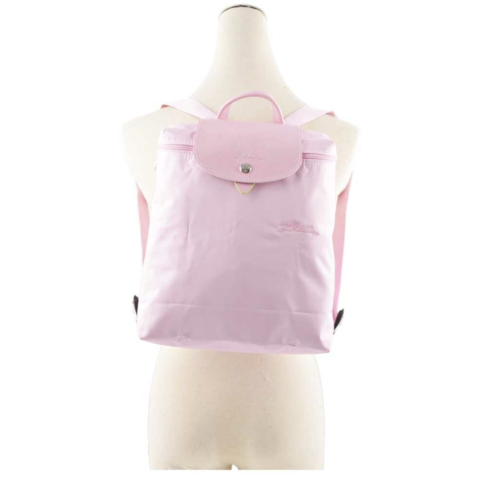 【LONGCHAMP】LE PLIAGE GREEN再生帆布折疊後背包(粉色) L1699 919 P75