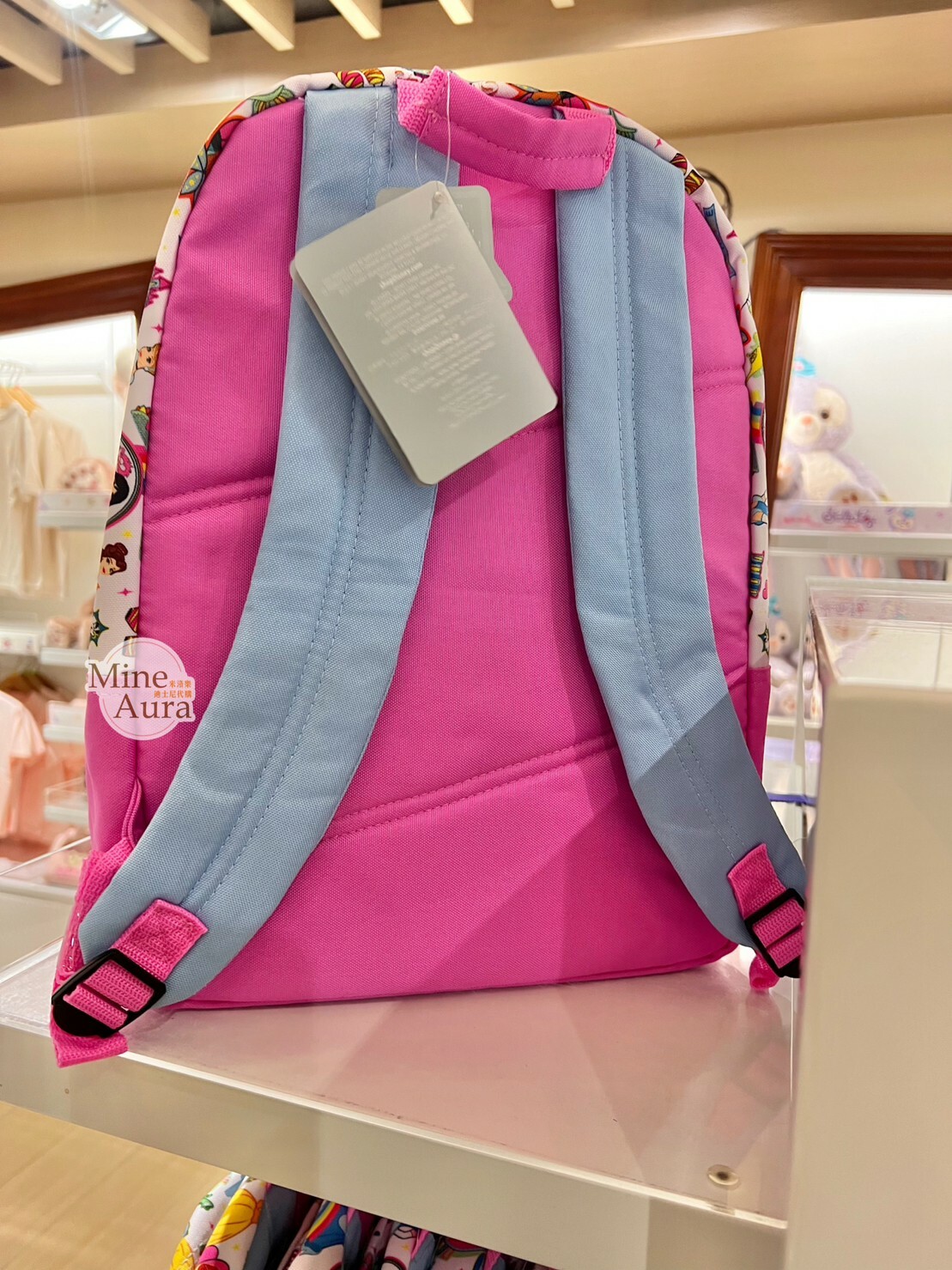 公主系列 Princess Line 公主集合 滿版圖案 桃紅紫色 後背包 -香港迪士尼樂園