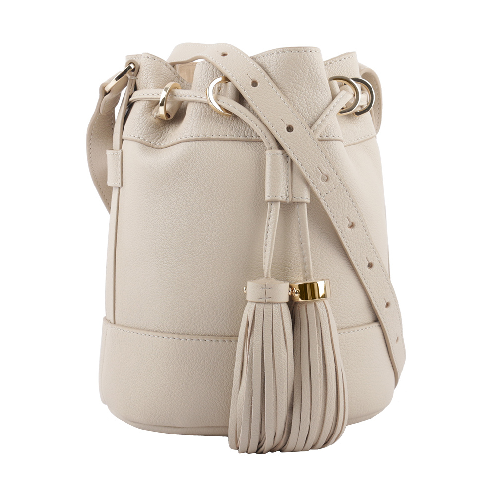 【SEE BY CHLOE】VICKI 山羊皮水桶包(米色) CHS23ASC12D3824H