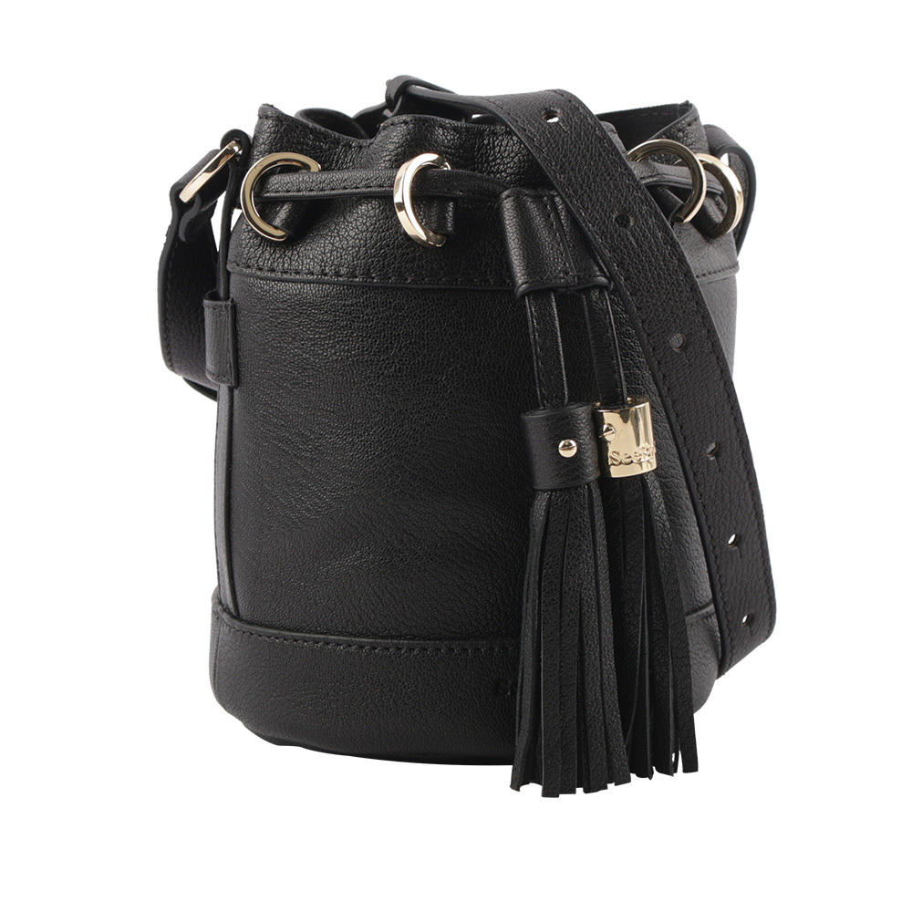 【SEE BY CHLOE】VICKI 山羊皮小款水桶包(黑色) CHS23ASC13D38001