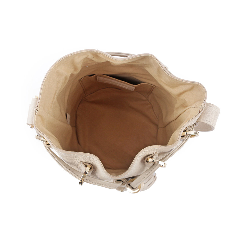 【SEE BY CHLOE】VICKI 山羊皮小款水桶包(米色) CHS23ASC13D3824H