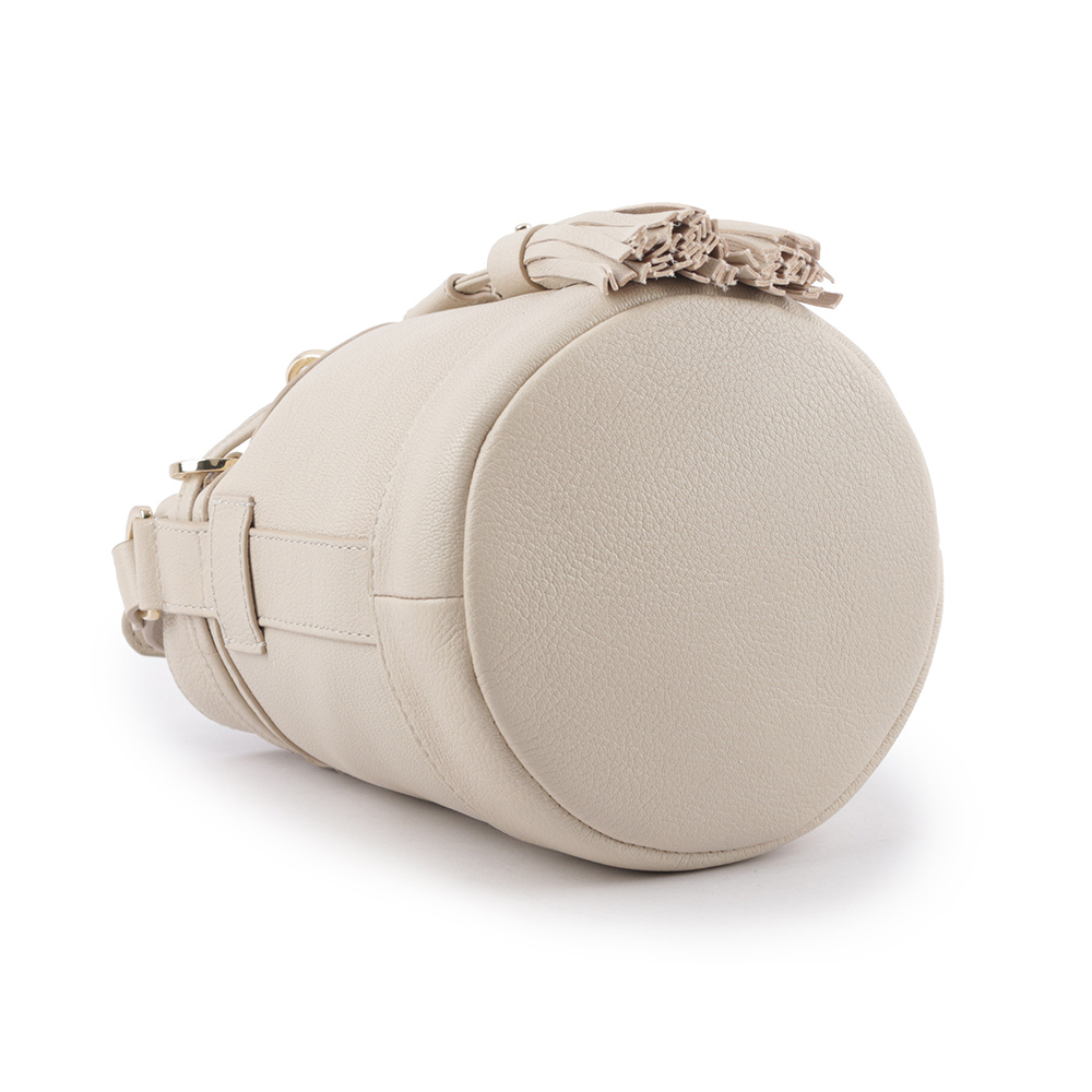 【SEE BY CHLOE】VICKI 山羊皮小款水桶包(米色) CHS23ASC13D3824H