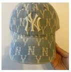 [S] MLB CLASSIC MONOGRAM DENIM BALL CAP NY YANKEES,BLUE MULTI, 32CPDM111-50U (SMLB266)