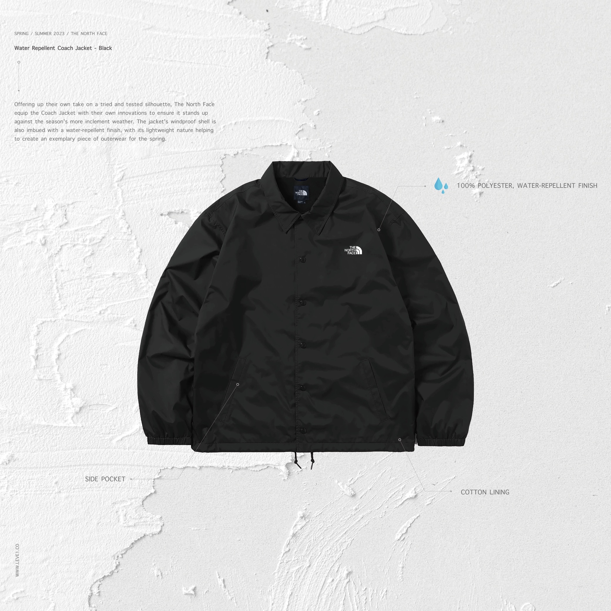 THE NORTH FACE - Water Repellent Coach Jacket - Black