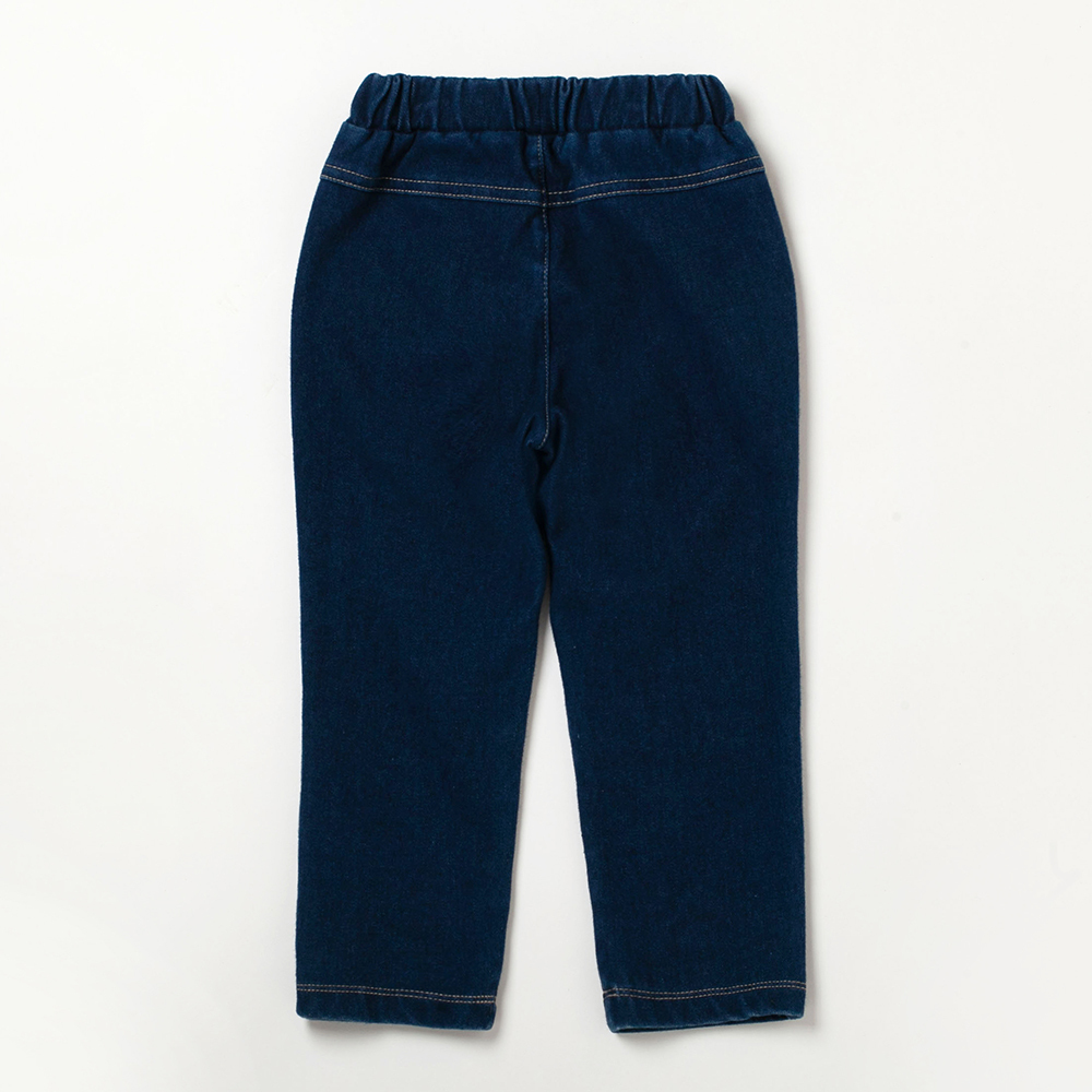 PIPPY可愛小刺蝟刺繡鬆緊褲圍彈性棉長褲 藍