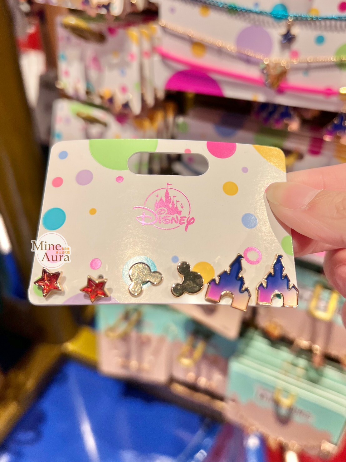 米奇 Mickey 城堡 米奇頭 星星 造型 耳環 6入組 -香港迪士尼樂園
