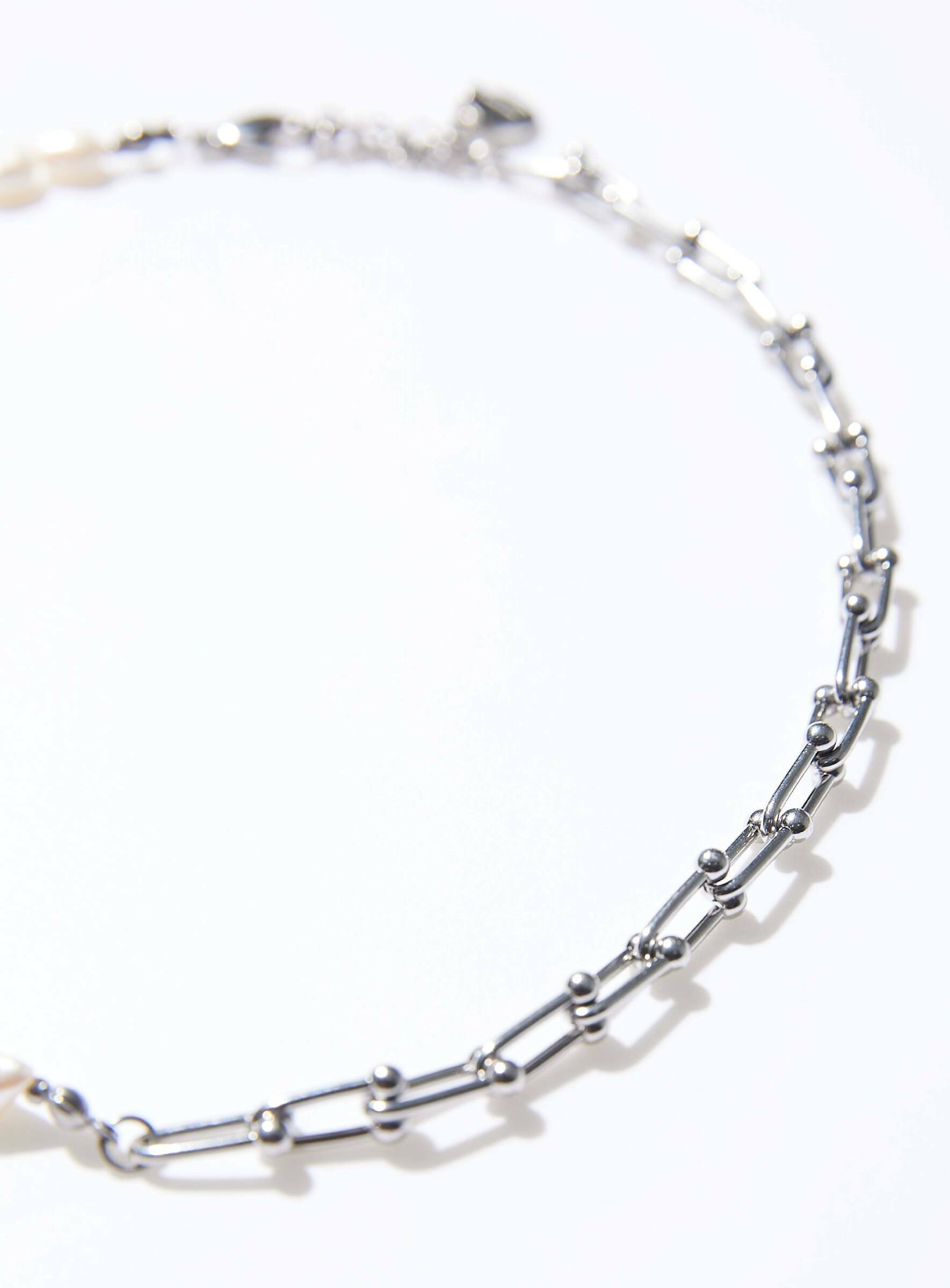 < 新品折扣 > Mixture / MN015純鋼馬蹄鐵/鏈拼淡水珍珠項鍊