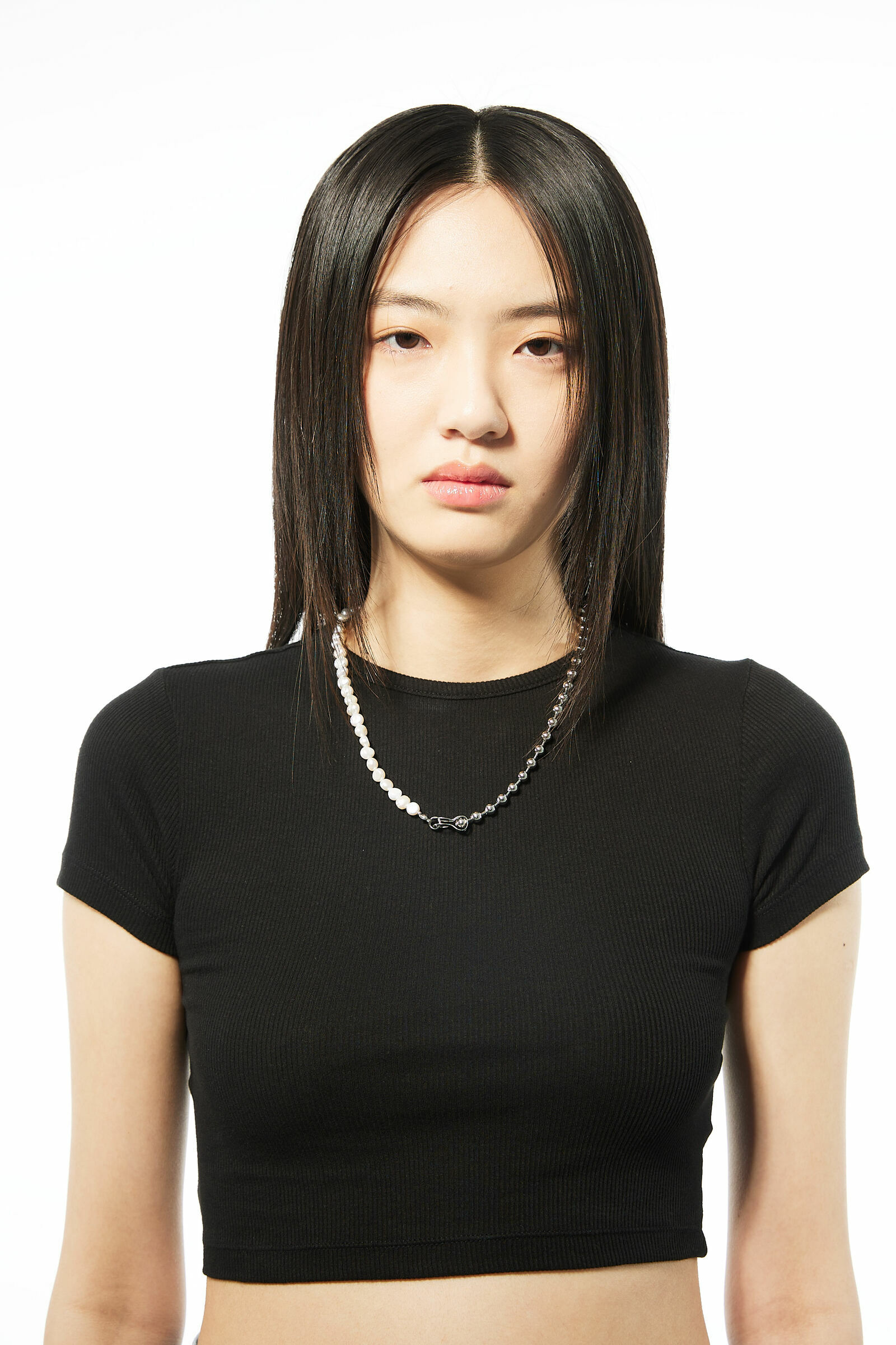 < 新品折扣 > Mixture / MN014 純鋼鏈/淡水珍珠拼接項鍊