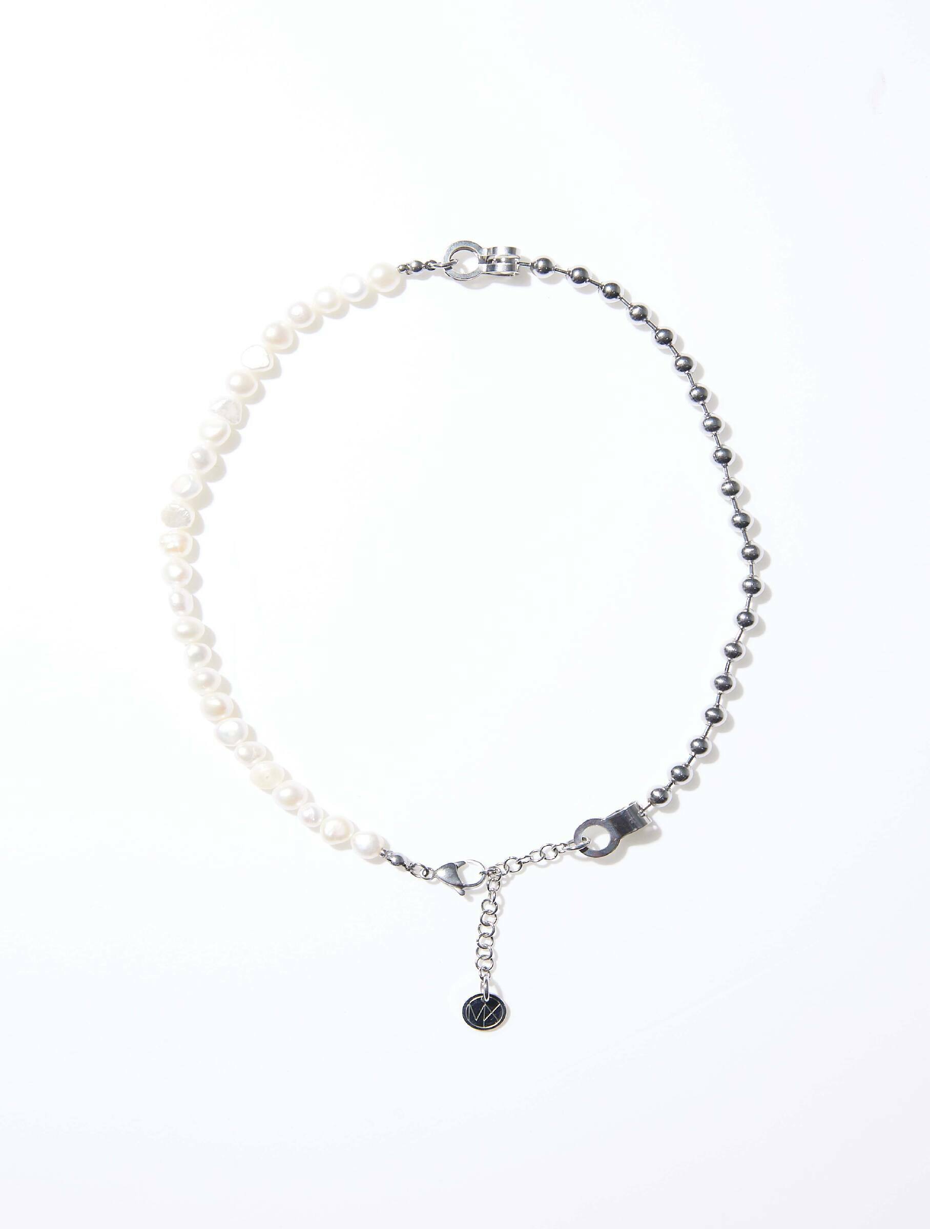 < 新品折扣 > Mixture / MN014 純鋼鏈/淡水珍珠拼接項鍊