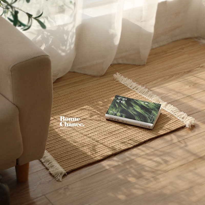 日系編織流蘇地毯 一色