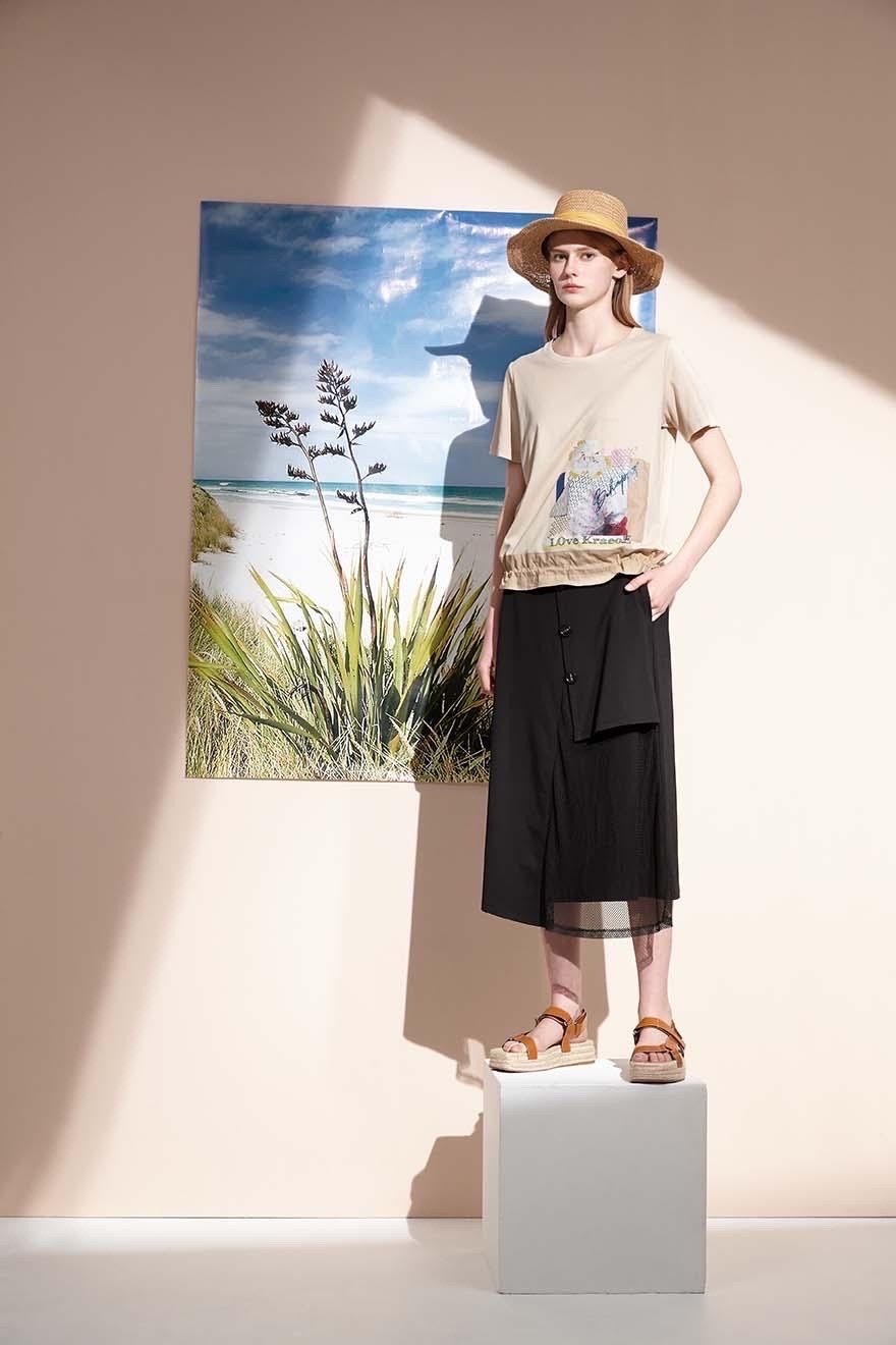 OL修身顯瘦釦子造型時尚拼接長裙S6722