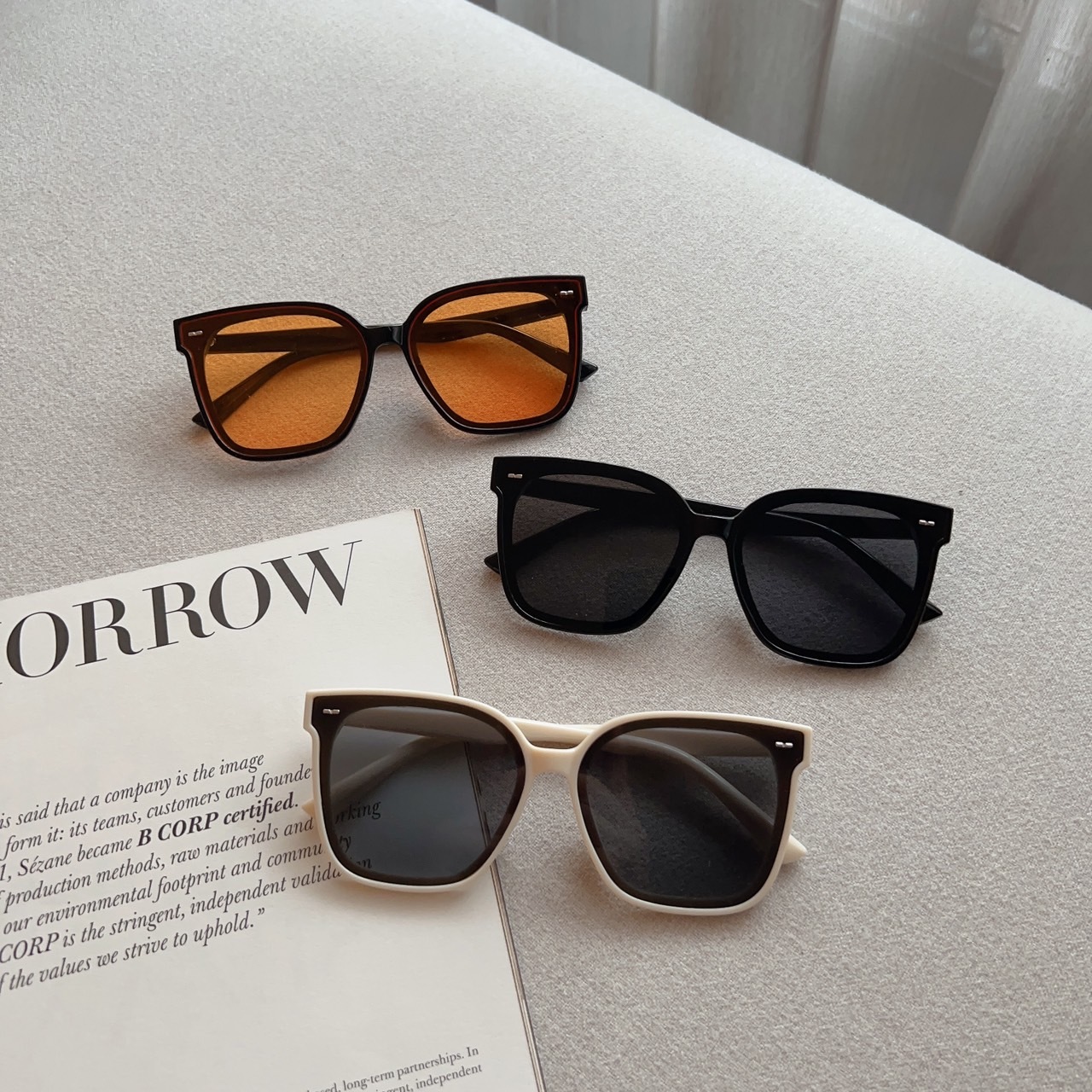 S2010精緻膠框方框墨鏡/三色