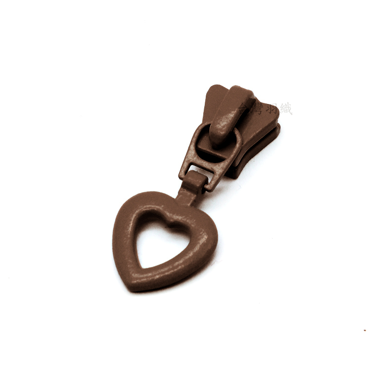 愛心焦茶色-5V碼裝拉鍊頭