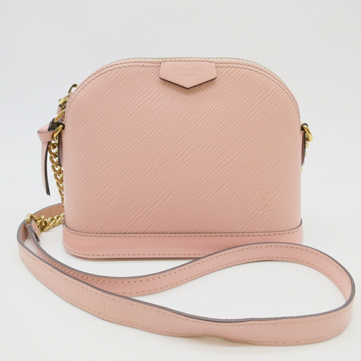 LOUIS VUITTON Alma Mini Shoulder Bag Pink Leather #A