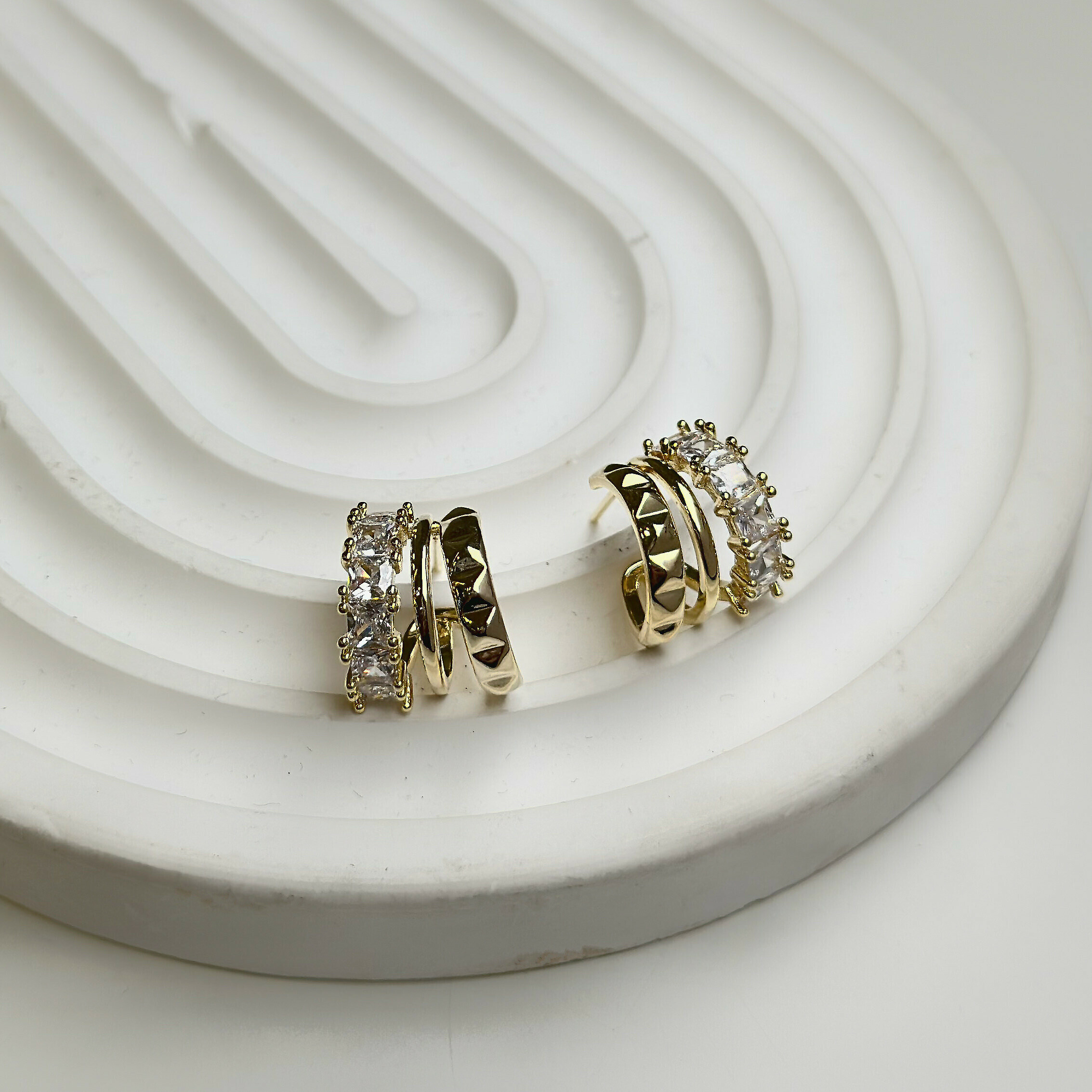 知性．鋯石三層C字圈