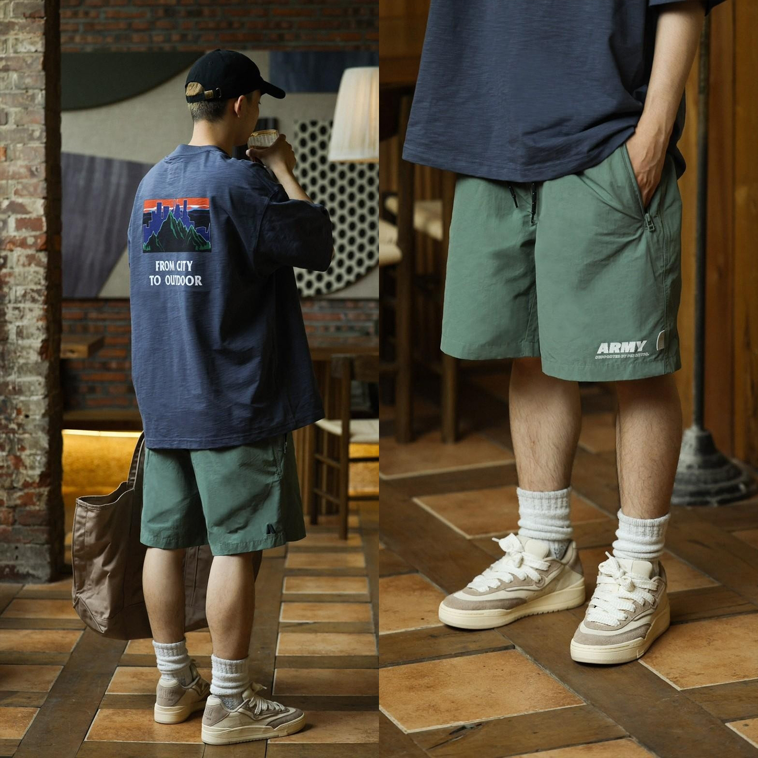 PIN SKTBS ARMY Nylon Shorts ARMY印花輕便尼龍短褲