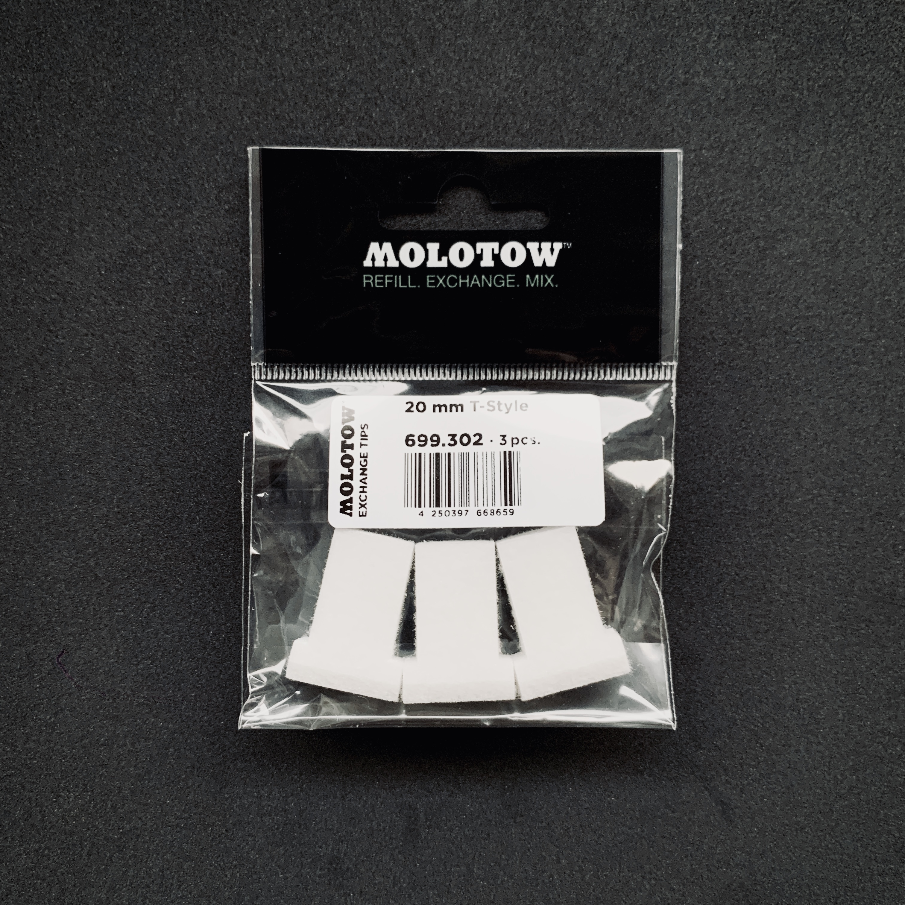 T -Style 平尖 20mm Tip/Filz 3pc.